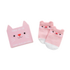 Organic Cotton Pink baby socks - Cookie the Cat