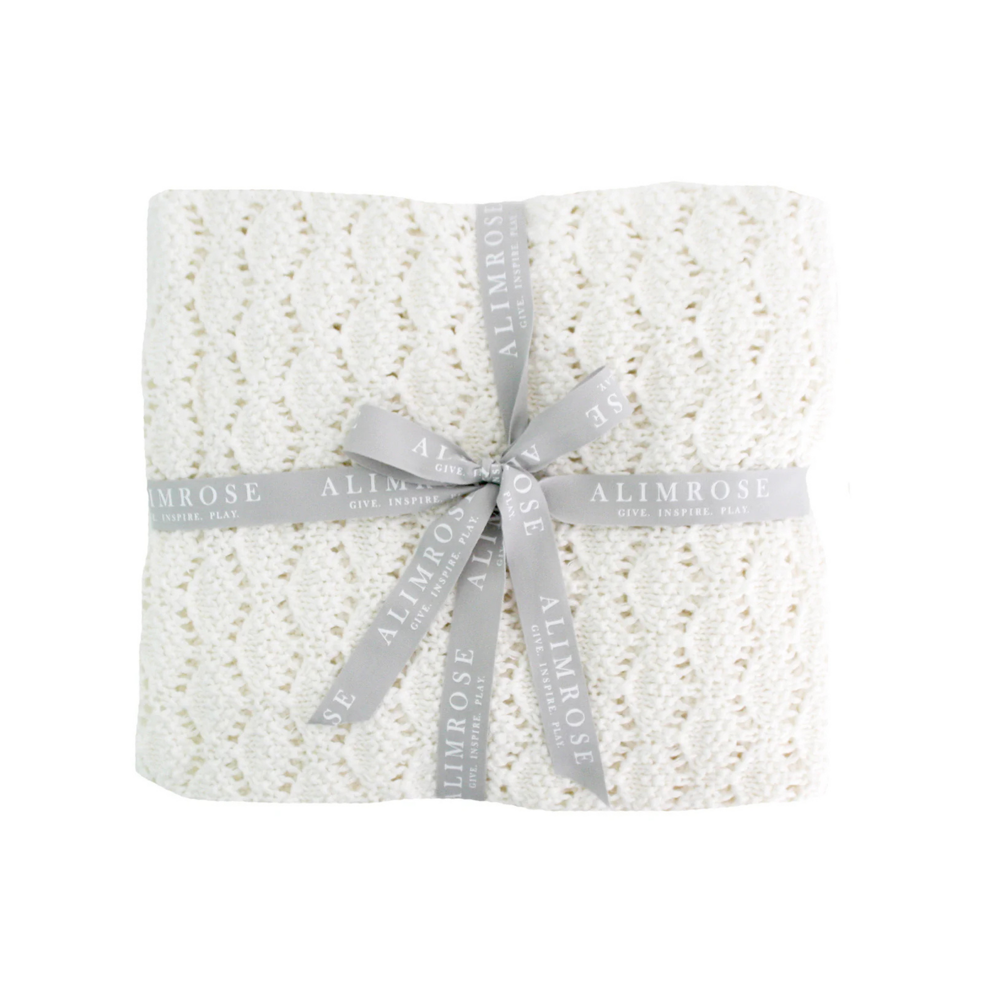 Alimrose Heritage Knit Baby Blanket - Ivory