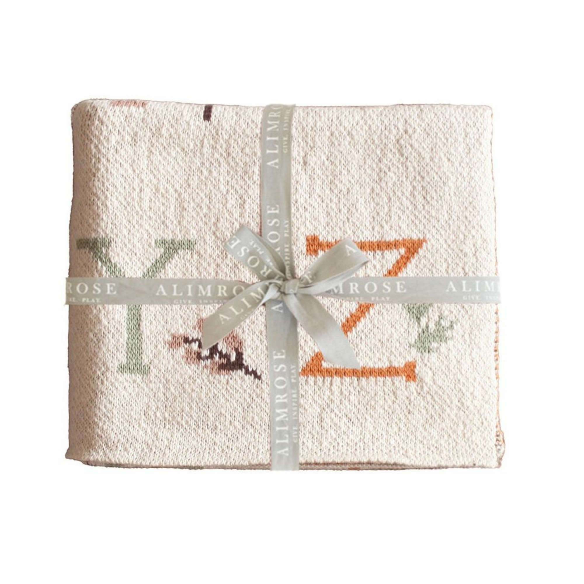 Alimrose Alphabet Baby Blanket - Natural