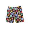 Korango Flower Print Cotton Bike Shorts - Navy