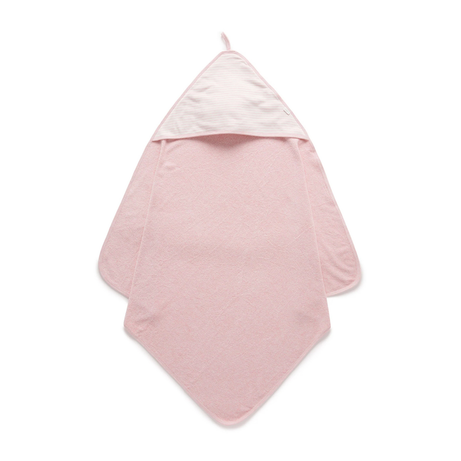 Purebaby Essential Hooded Towel - Pink Melange