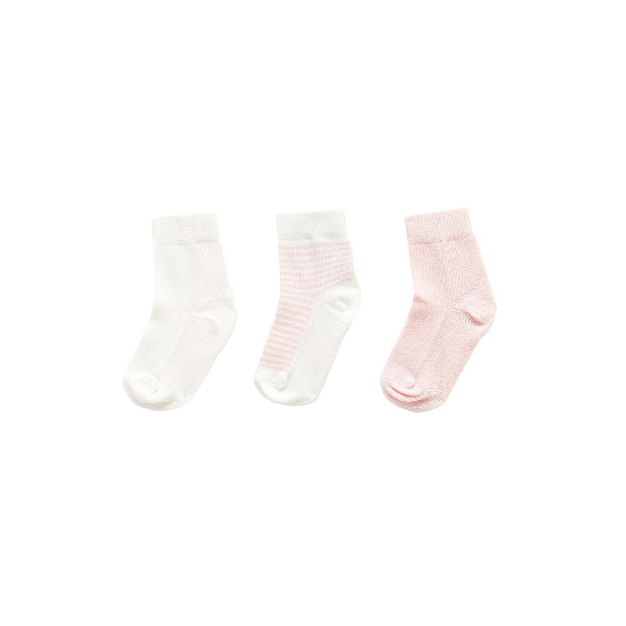 Purebaby Pack of 3 Socks - Pink