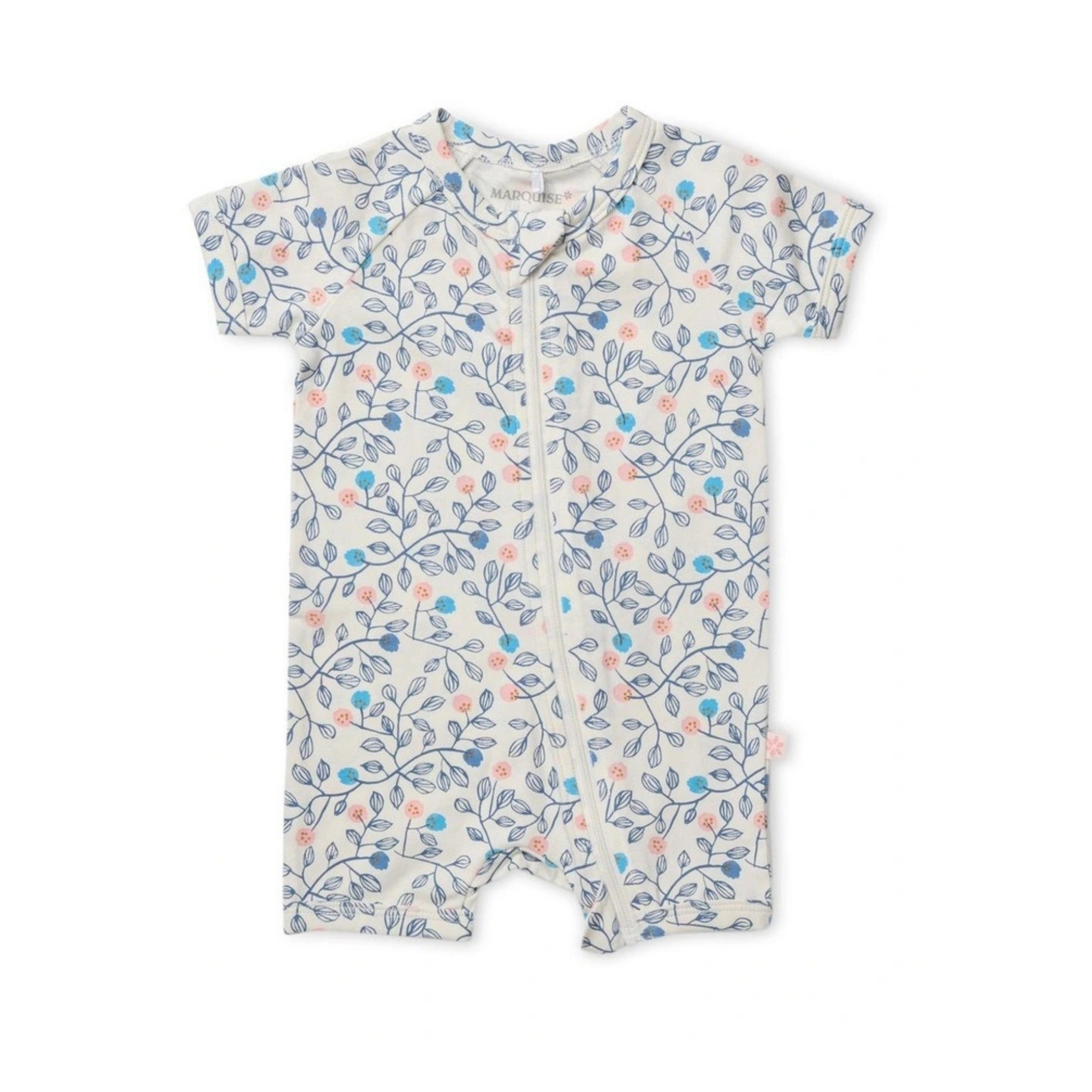 Marquise Short Zipsuit in Blossom & Leave Print