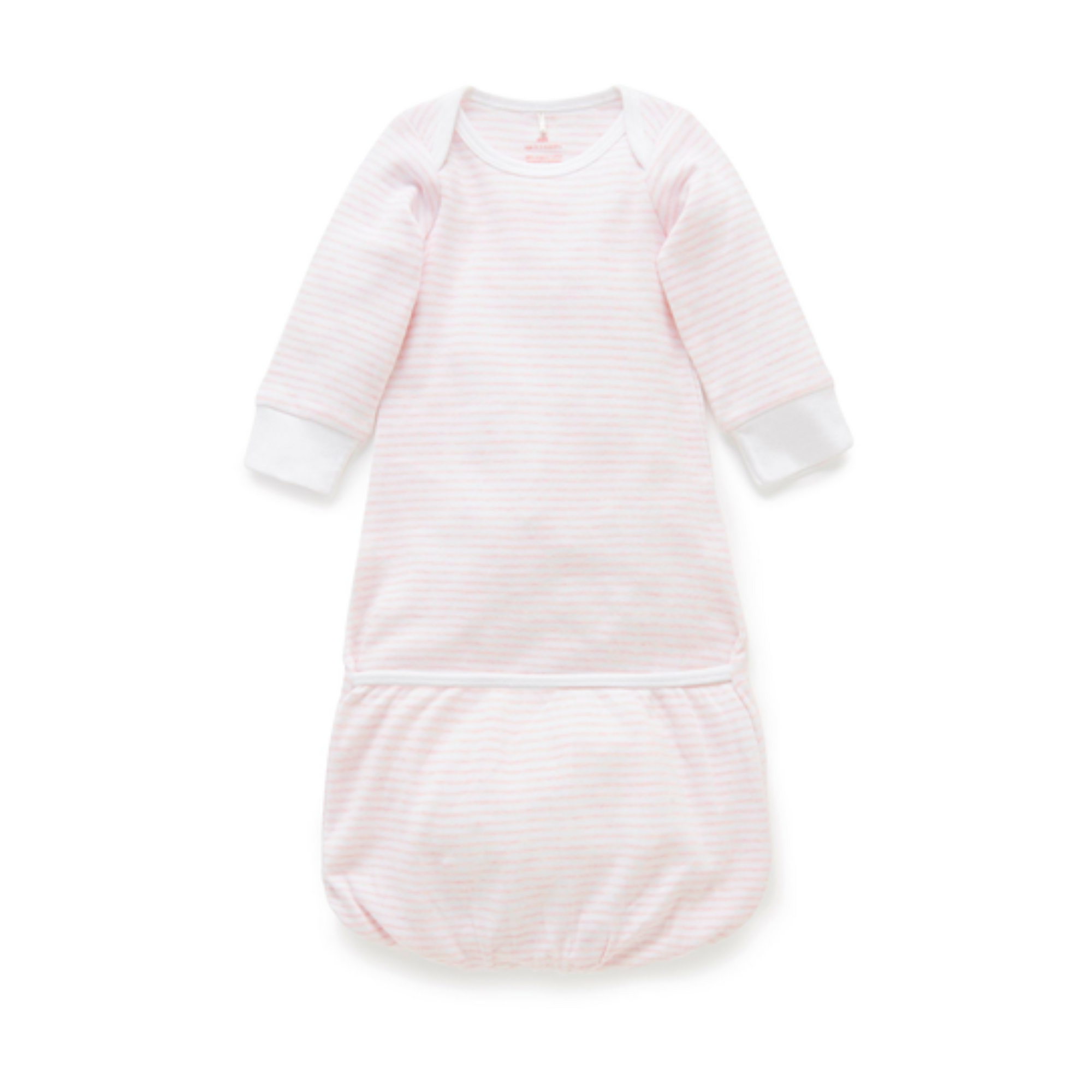 Purebaby Sleepsuit - Pale Pink Stripe