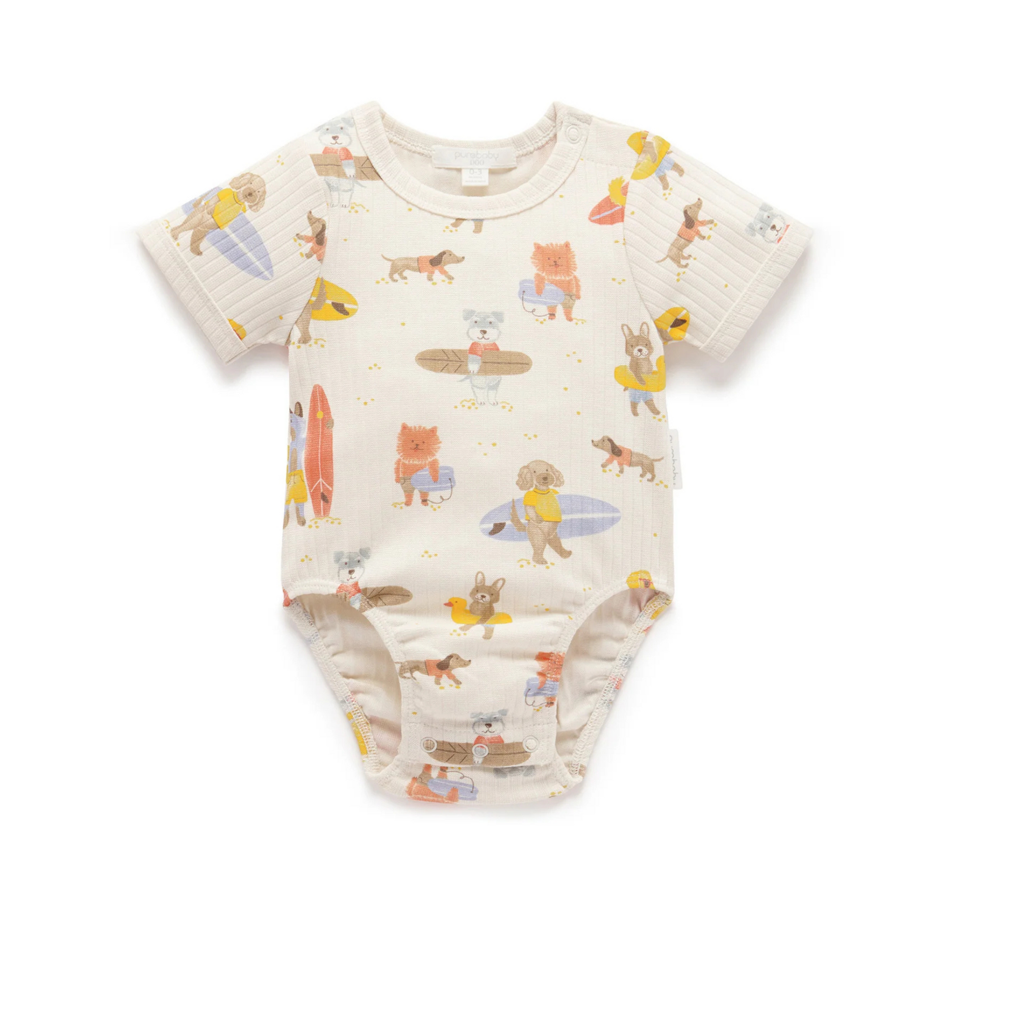 Purebaby Surfing Dogs Rib Bodysuit