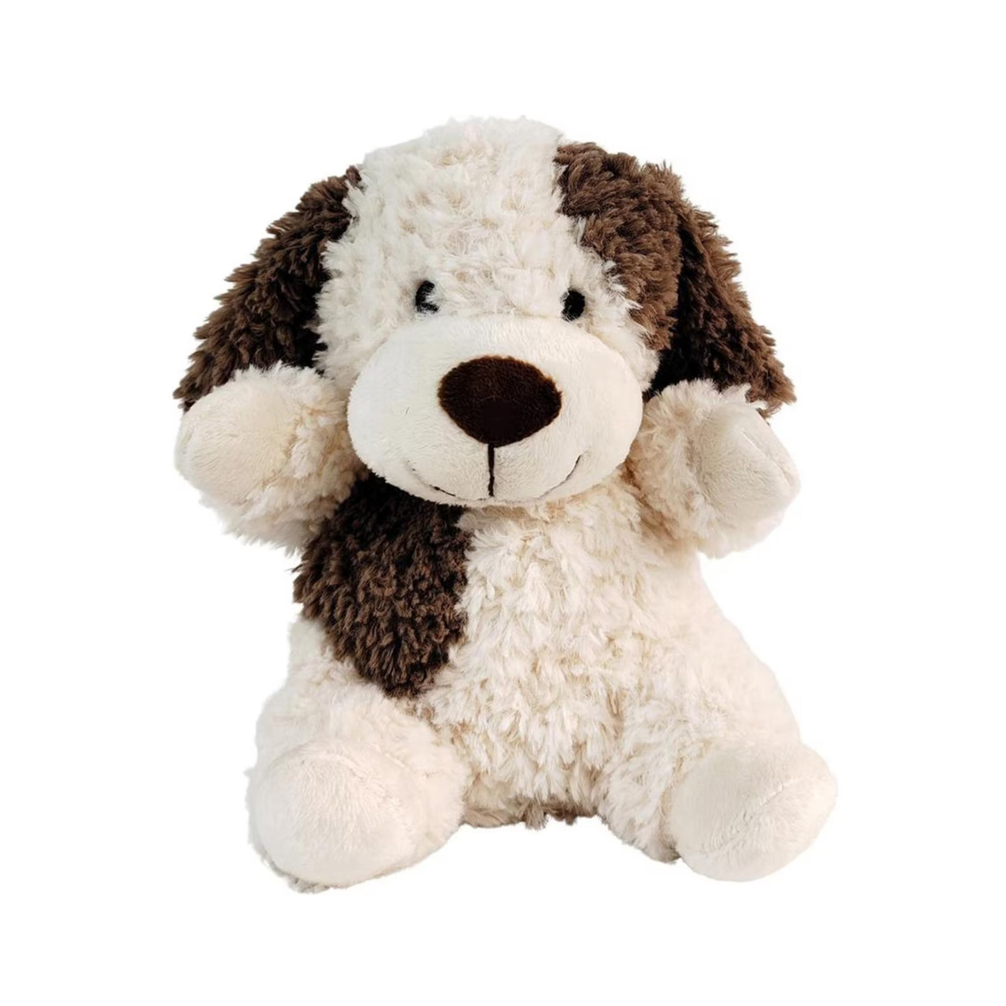 Curly Dog Soft Toy Whtie & Brown (18cm)