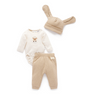 Purebaby 3 Piece Gift Set - Mushroom Melange