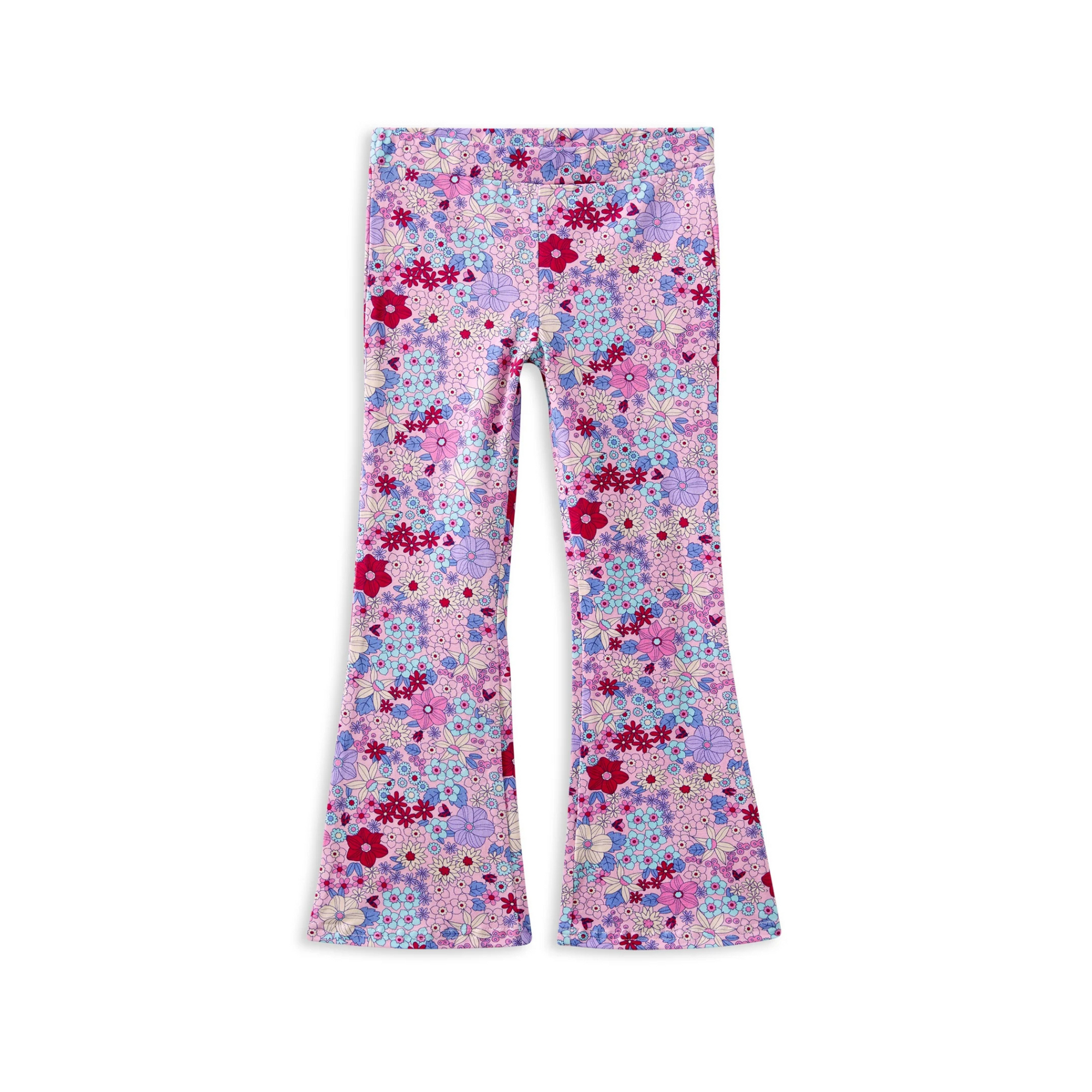 Milky Lilac Bloom Flared Leggings