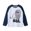 Minti Gumboot Lion Tee - White Marle/Dark Blue