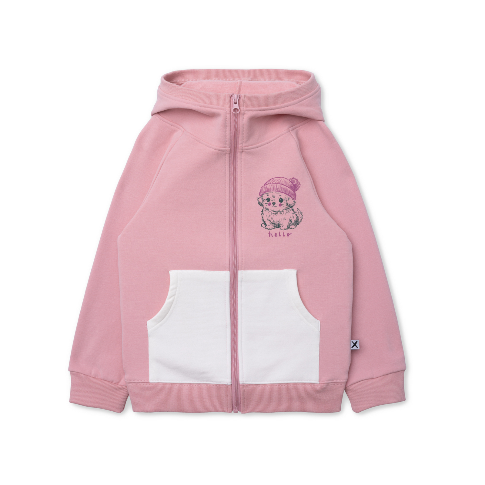 Minti Warm Puppy Furry Zip Up - Muted Pink