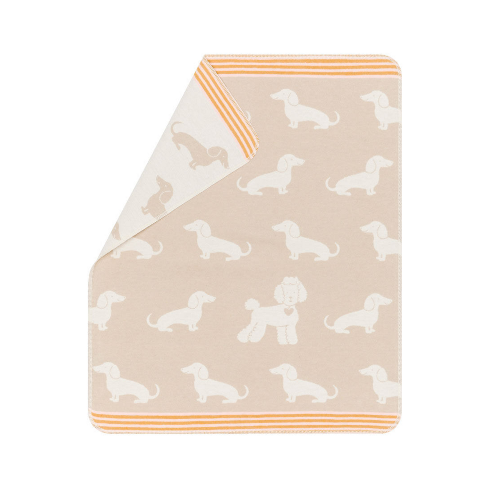 David Fussenegger Ecru Dachshund Juwel Bassinet Blanket