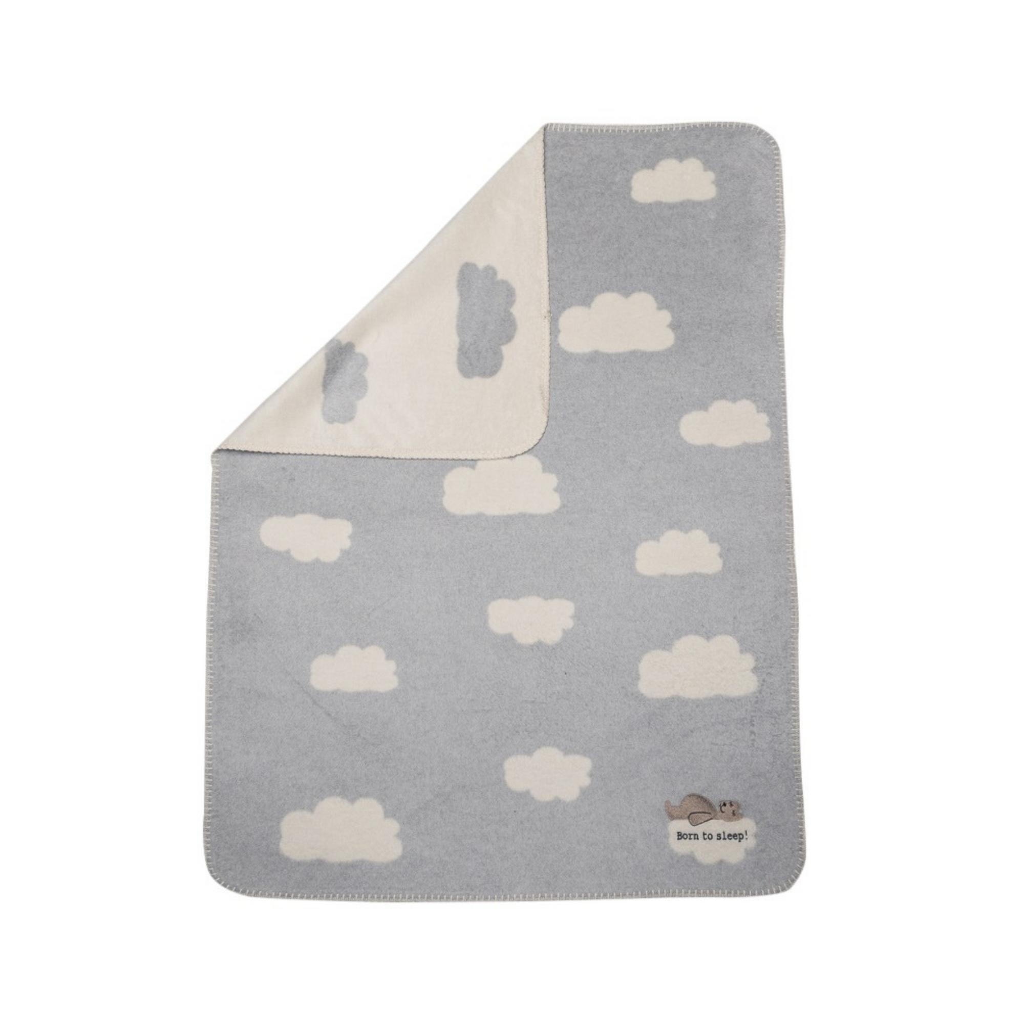 David Fussenegger Grey Born To Sleep Embroidered Panda Bassinet Blanket