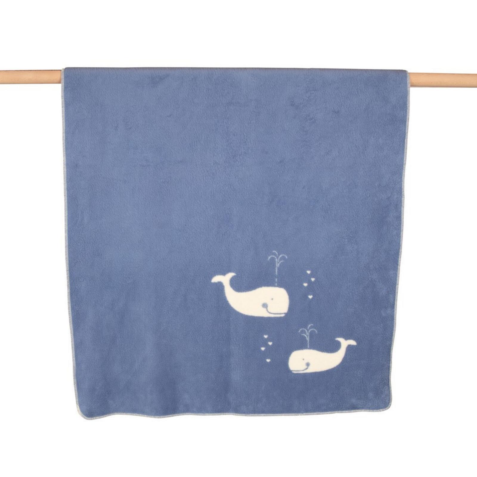 David Fussenegger Blue Whales All Over Maja Organic Cotton Cot Blanket