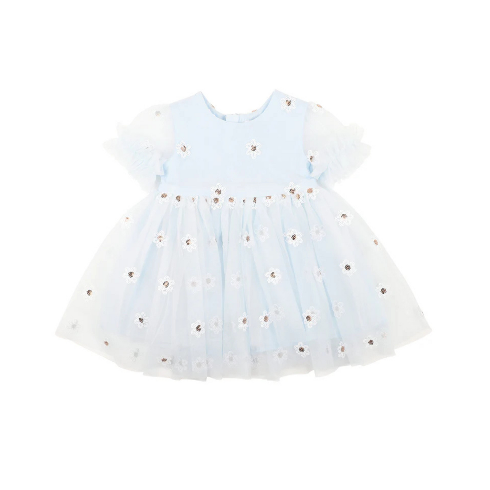 Bebe Festive White Sequin Daisy Dress