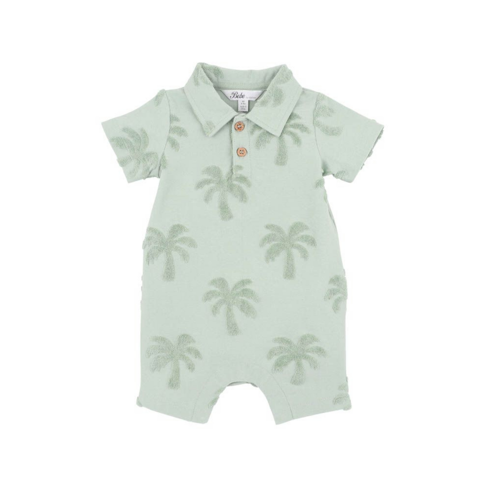 Bebe Ivan Tropical Trees Short Sleeve Polo Romper