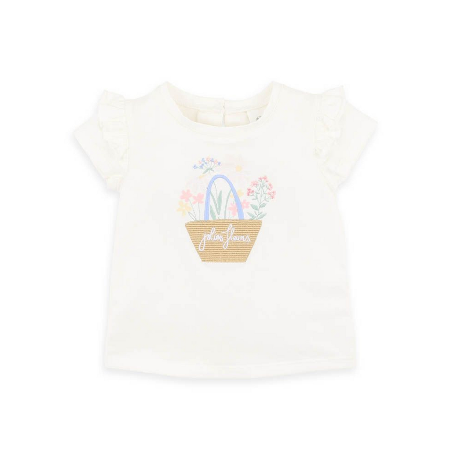 Bebe Bonnie Flower Organic Tee - Cloud