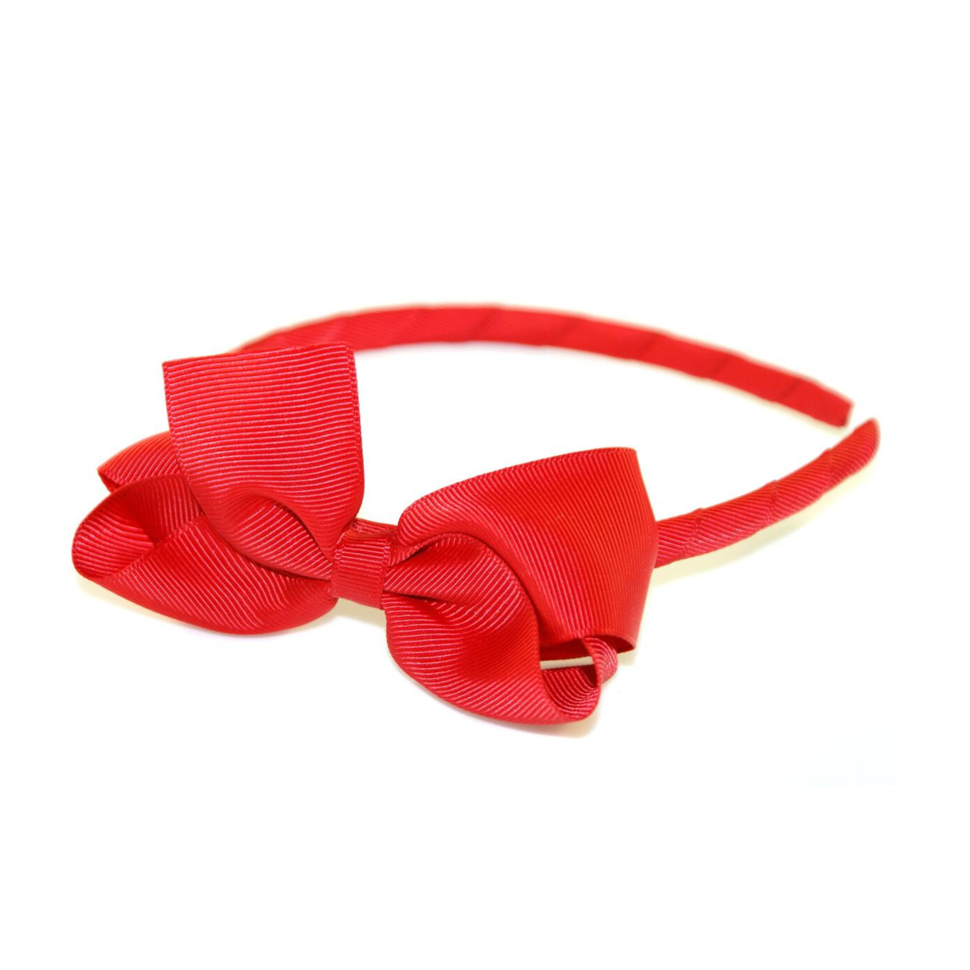 Grosgrain Turned Bow Alice Band - Red
