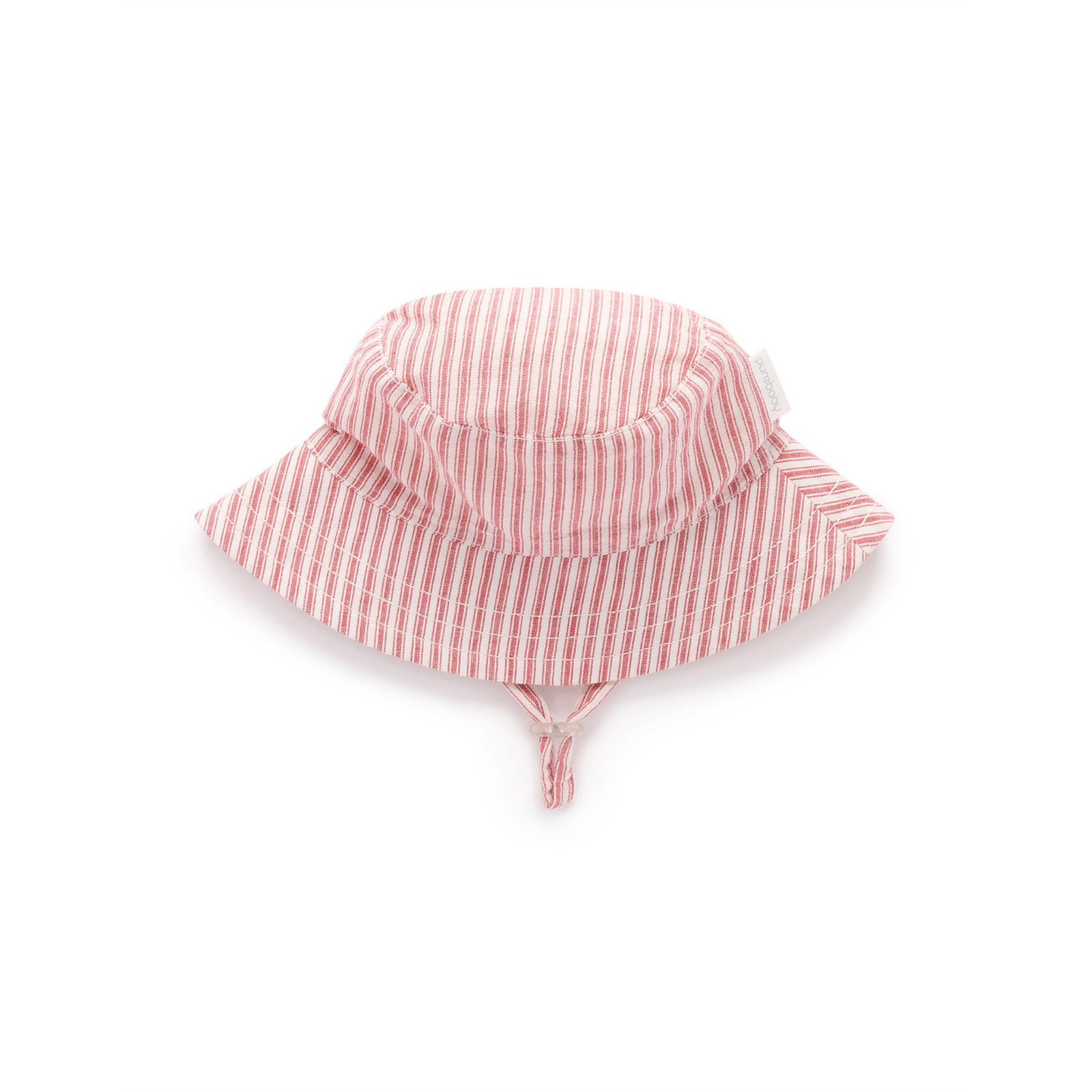 Purebaby Striped Bucket Hat - Red Ticking