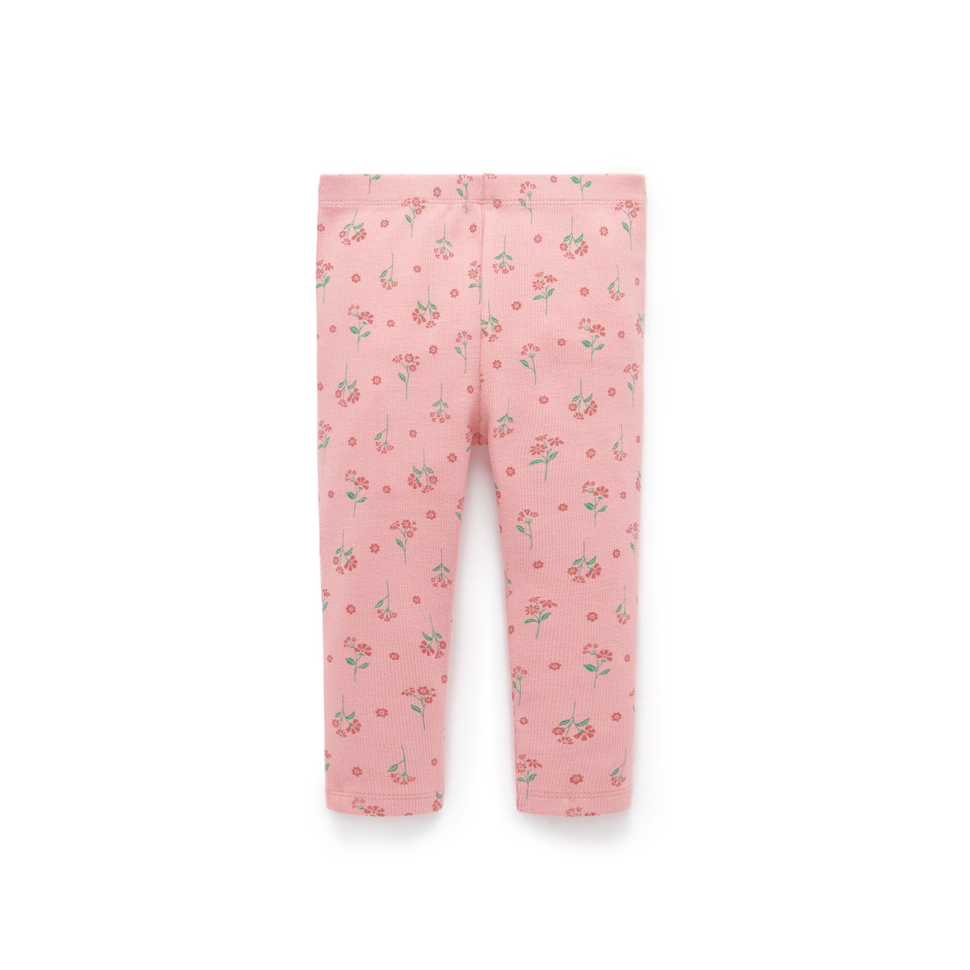 Thick Rib Leggings - Blush Woodland Flower Print