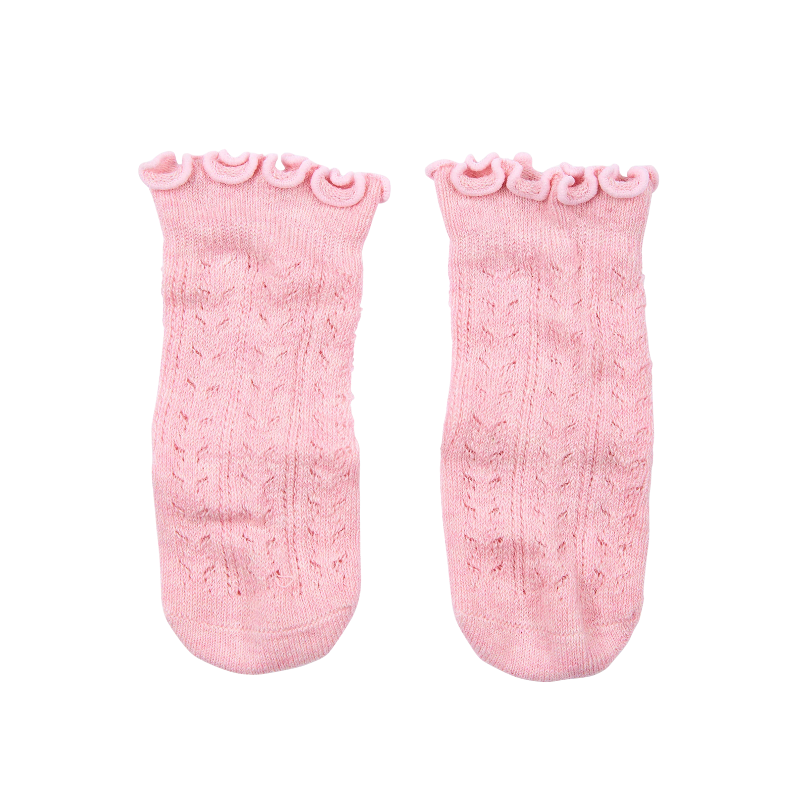 Toshi Organic Socks Knee Frilly Lace Misty Rose