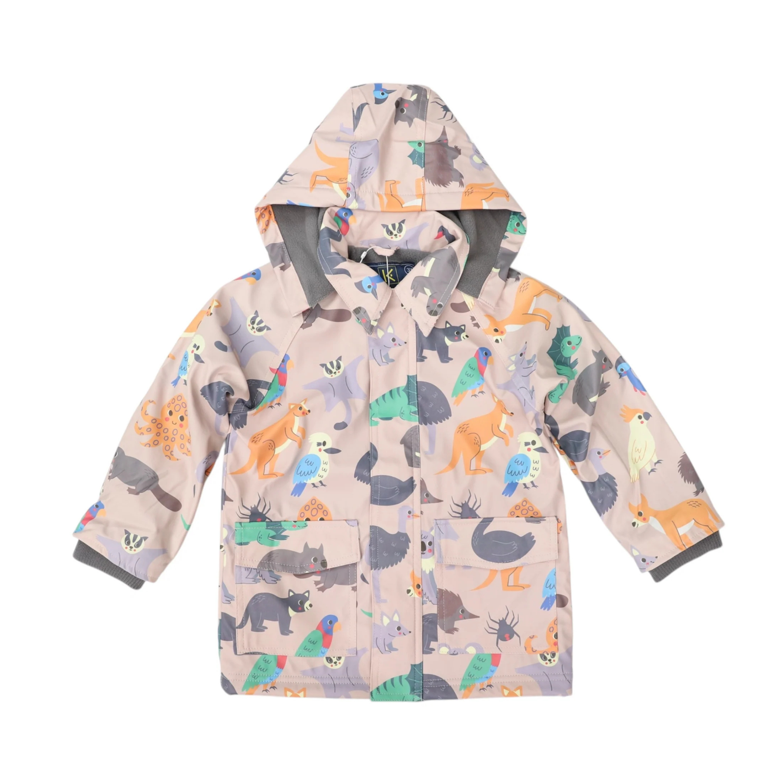 Korango Australian Animal Printed Raincoat - Beige