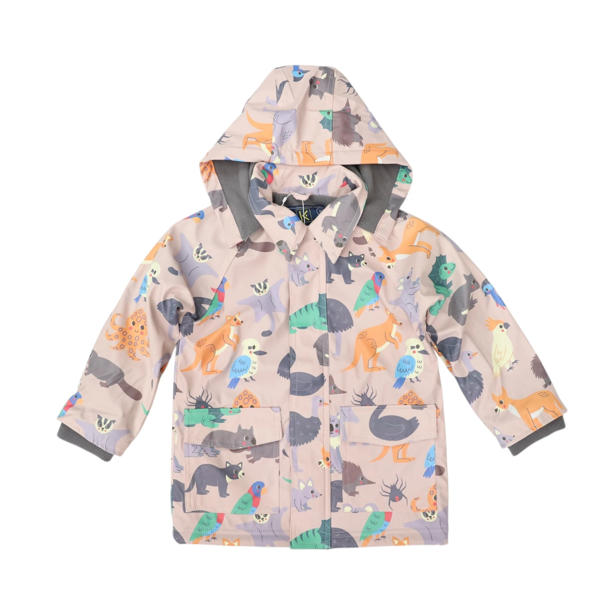 Korango Australian Animal Printed Raincoat - Beige