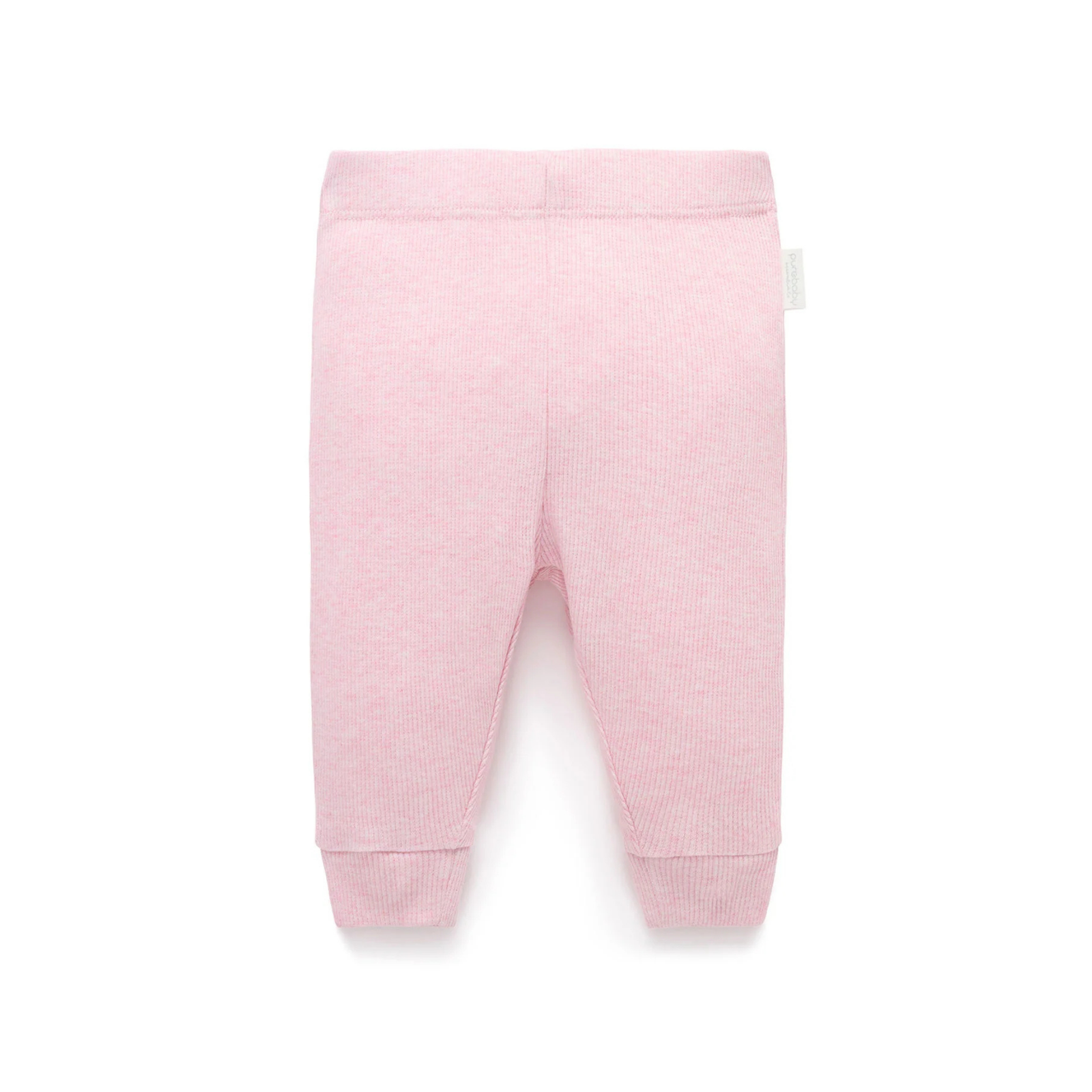 Purebaby Ribbed Leggings - Pale Pink Melange