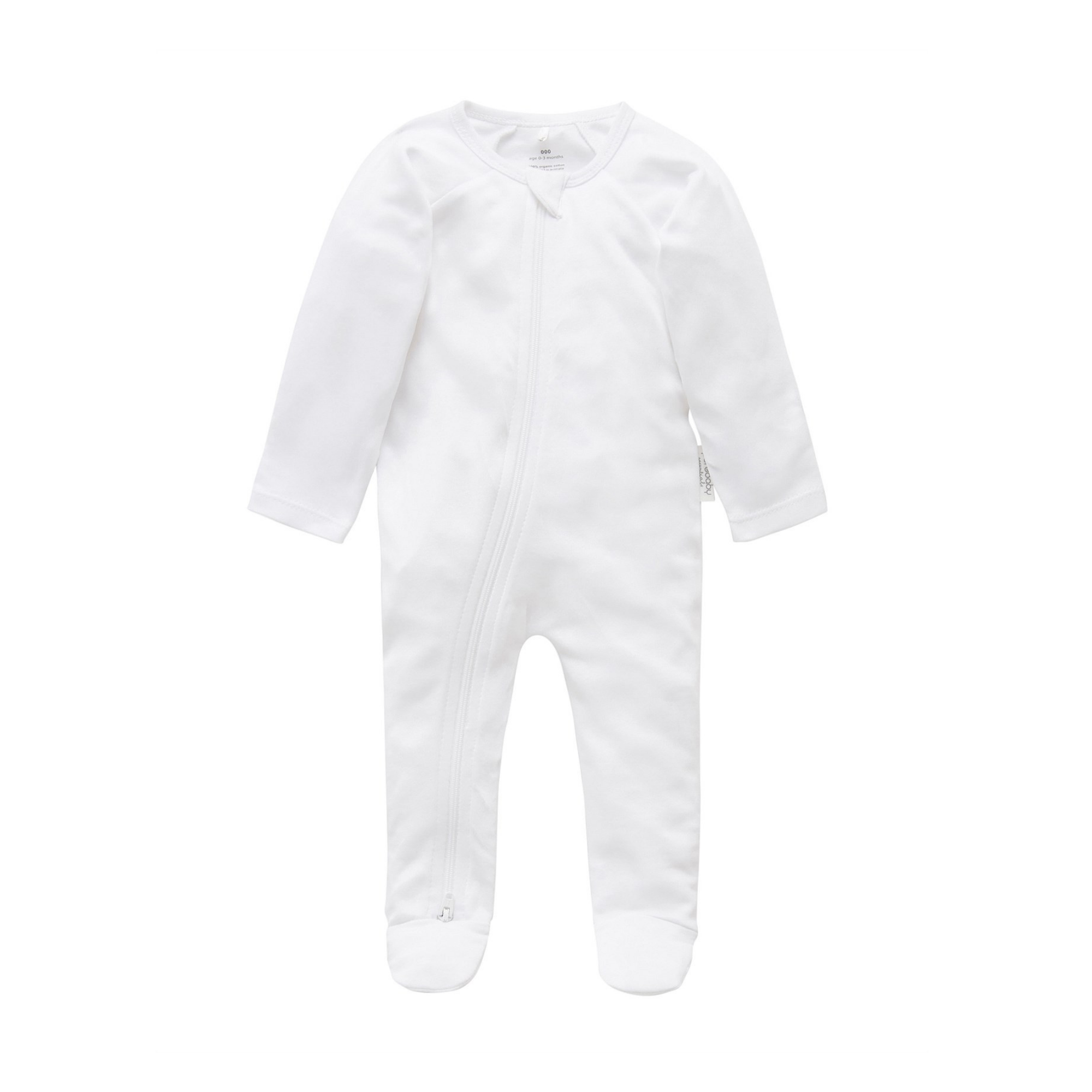 Purebaby Zip Growsuit - White