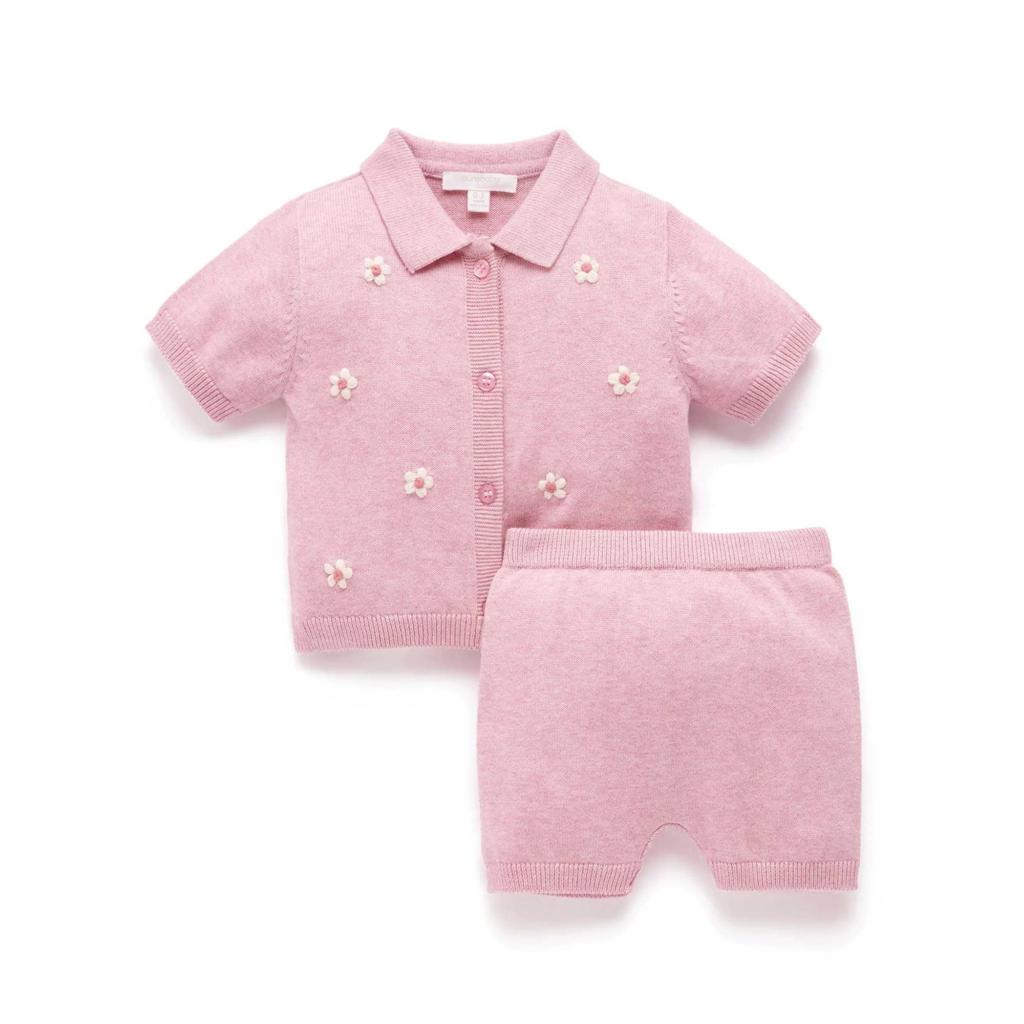 Knitted Embroidered Set - Petunia Melange