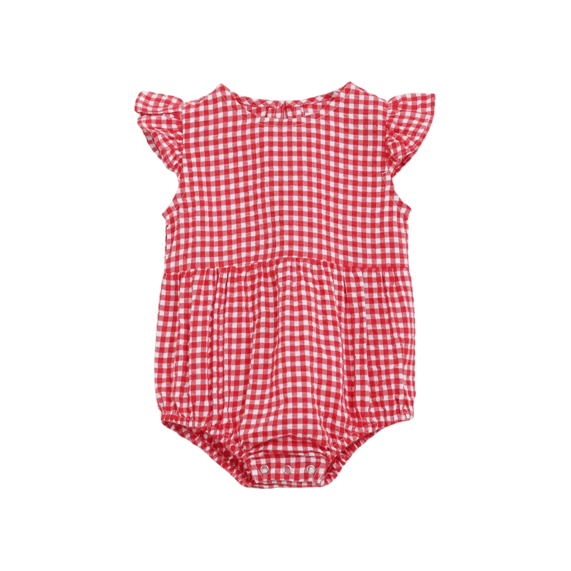 Tilla Playsuit - Red and White Gingham