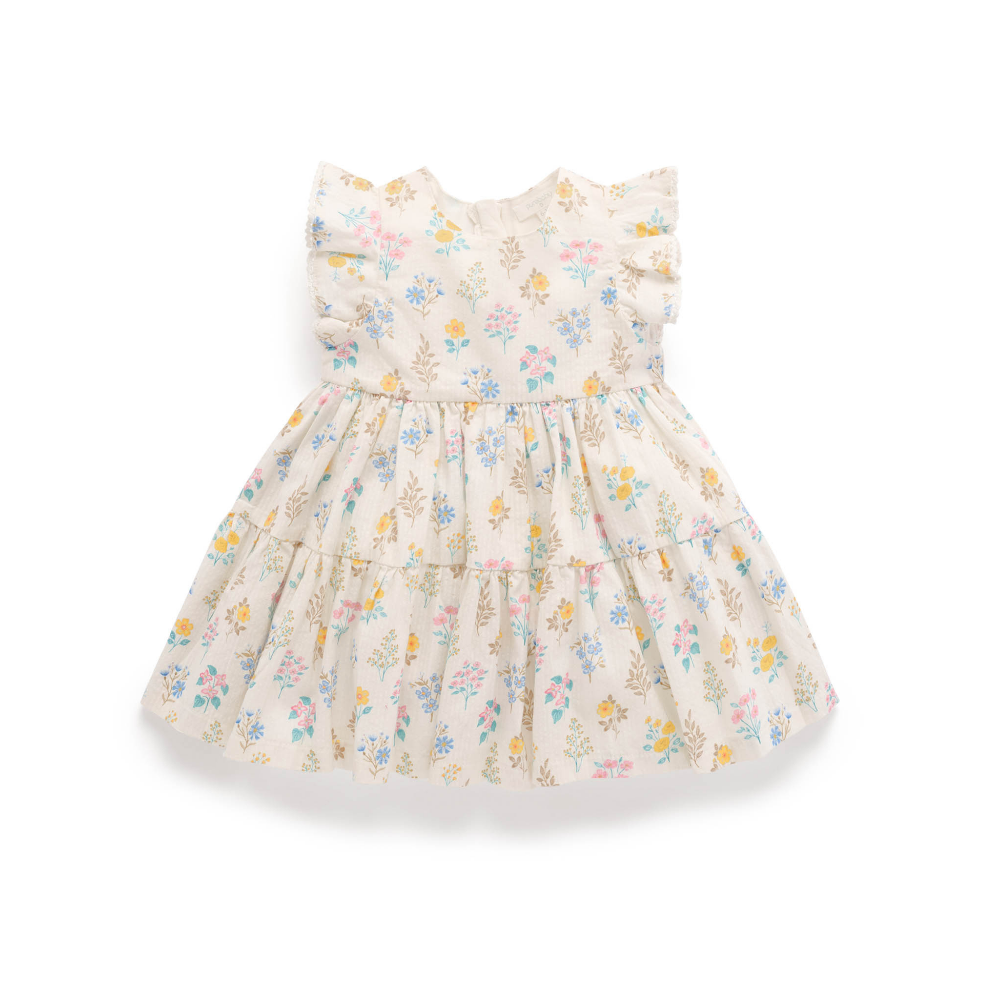 Purebaby Gathered Dress -Posy Print
