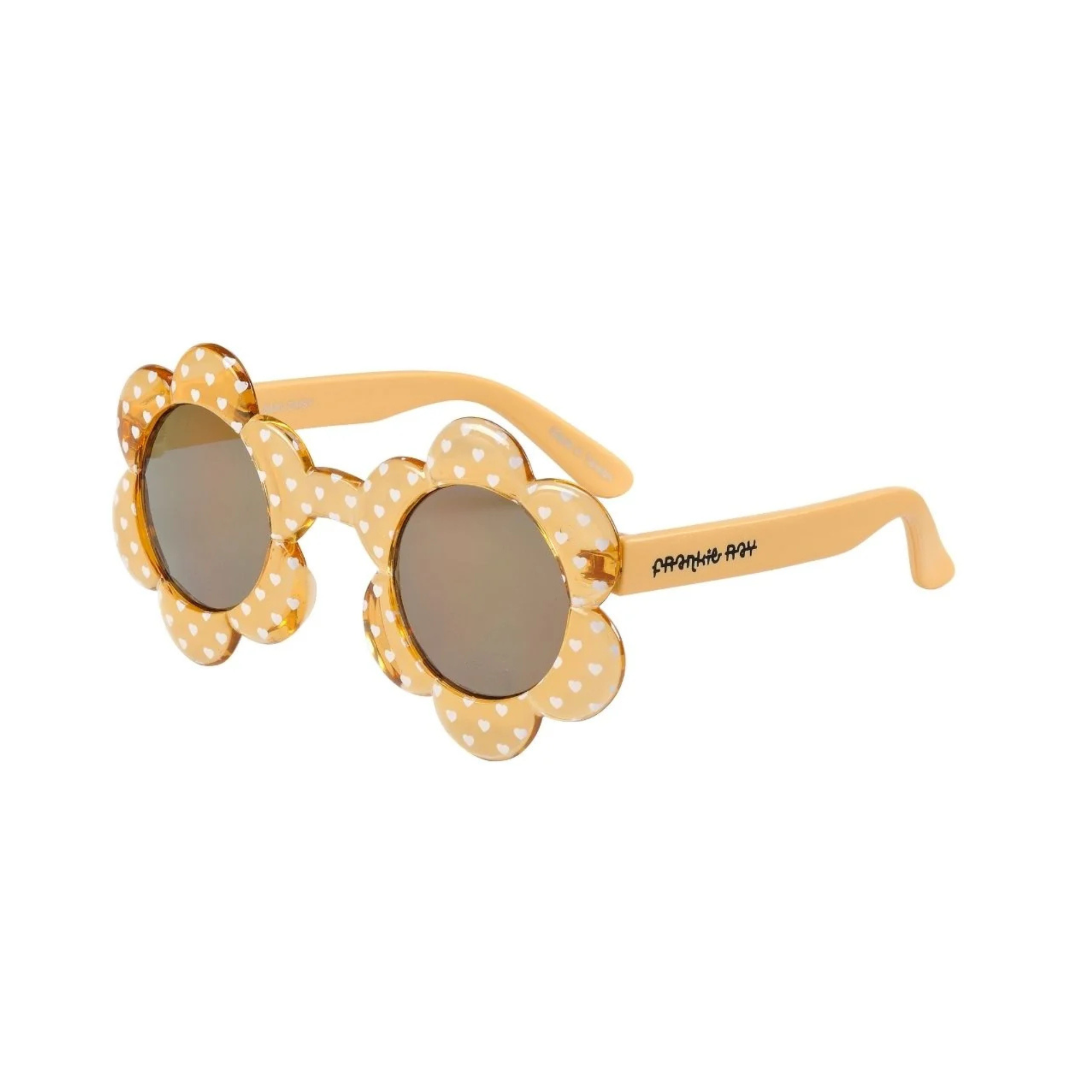 Frankie Ray Baby Sunglasses - Daisy, Crystal Yellow With Heart
