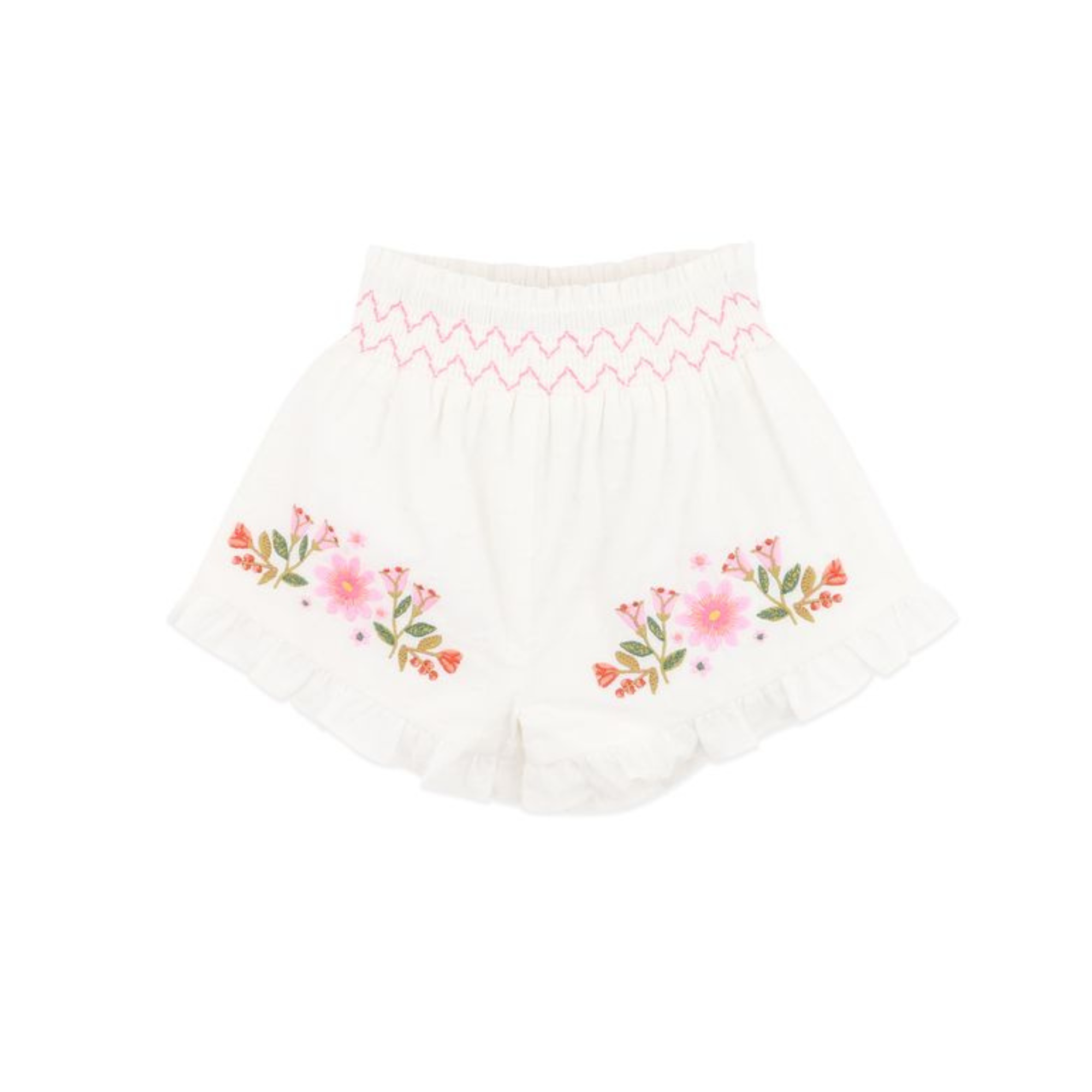 White Paradiso Embroidered Shorts - 1-6Y