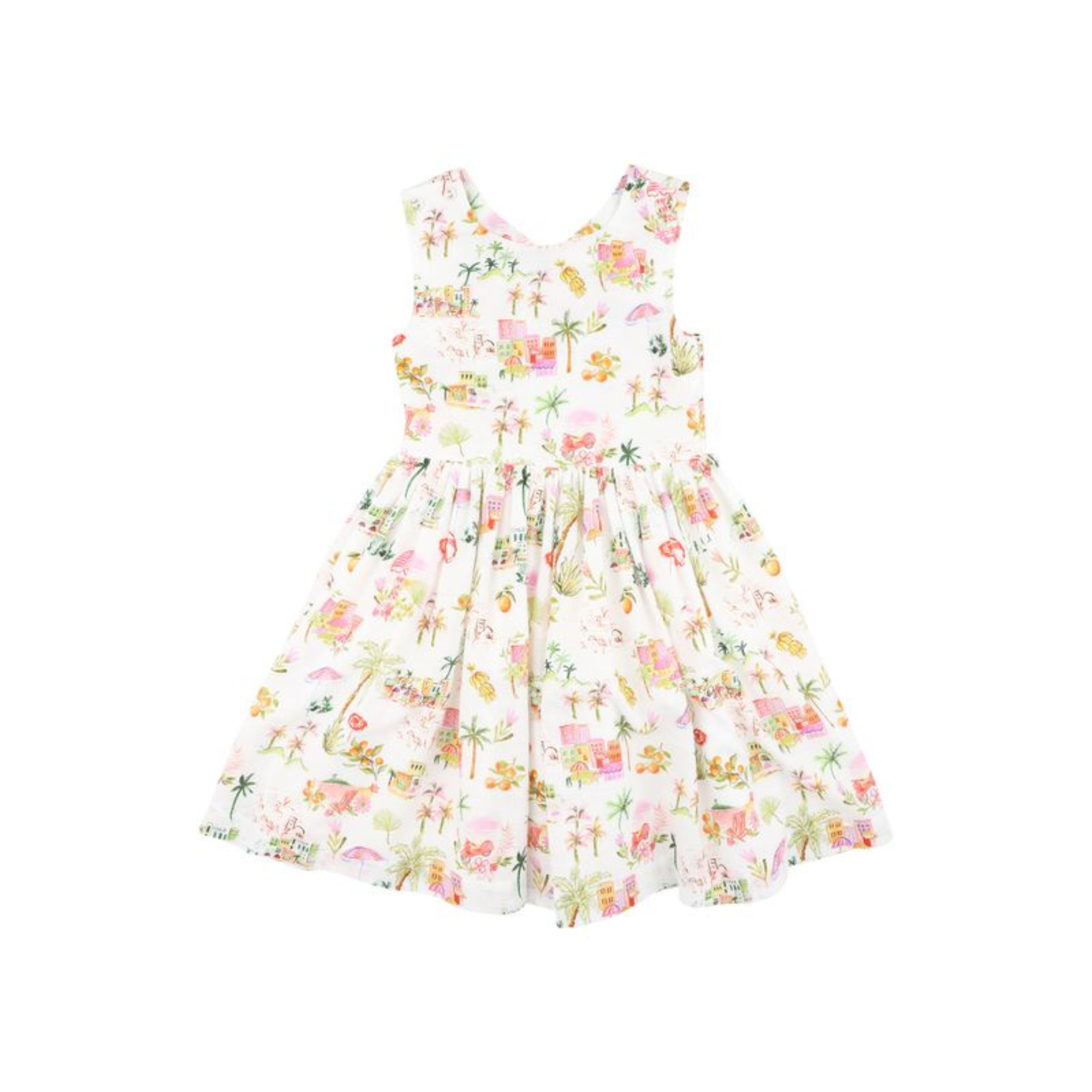 Paradiso Print Cross Back Dress - 1-7Y