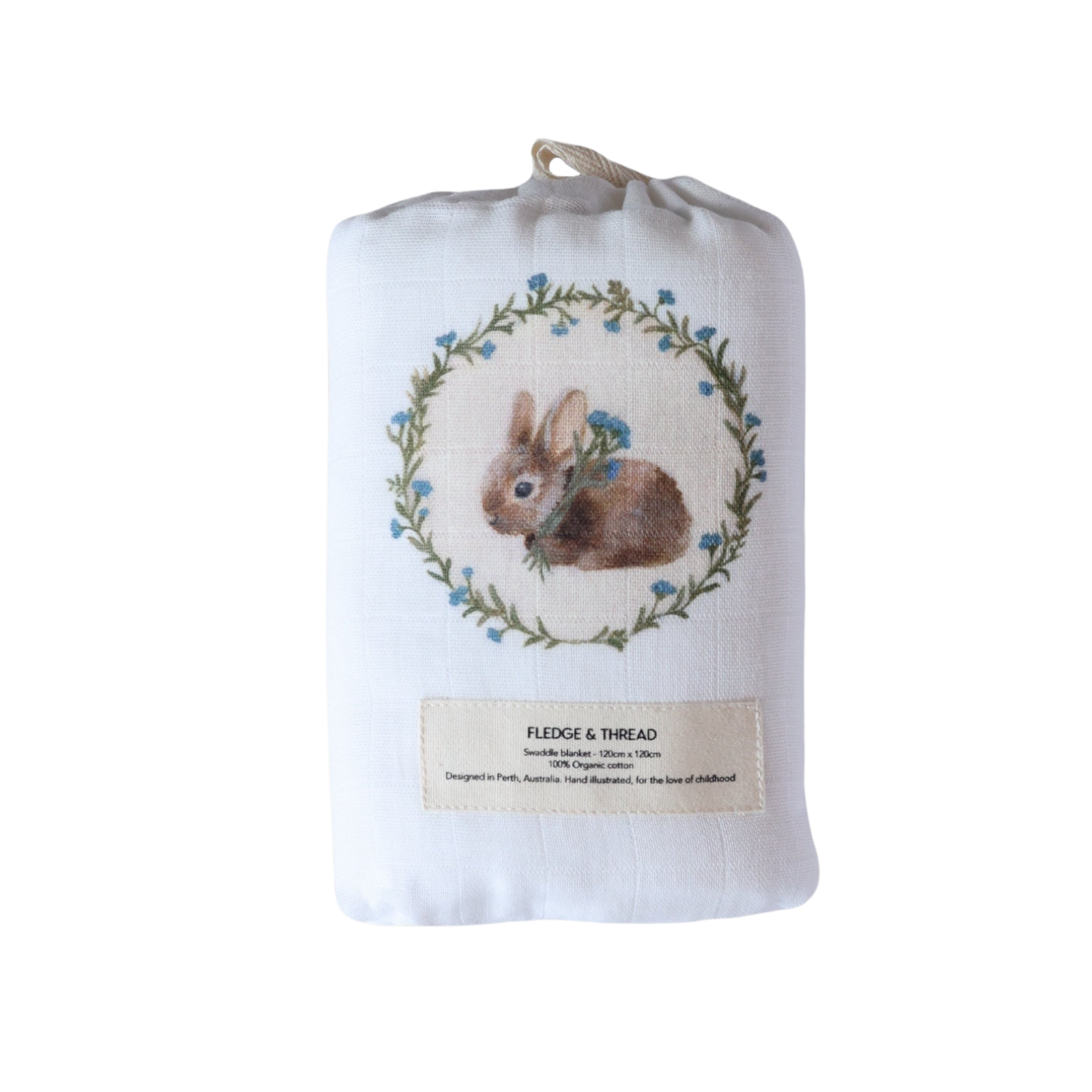 Fledge And Thread Muslin Swaddle - Bunny
