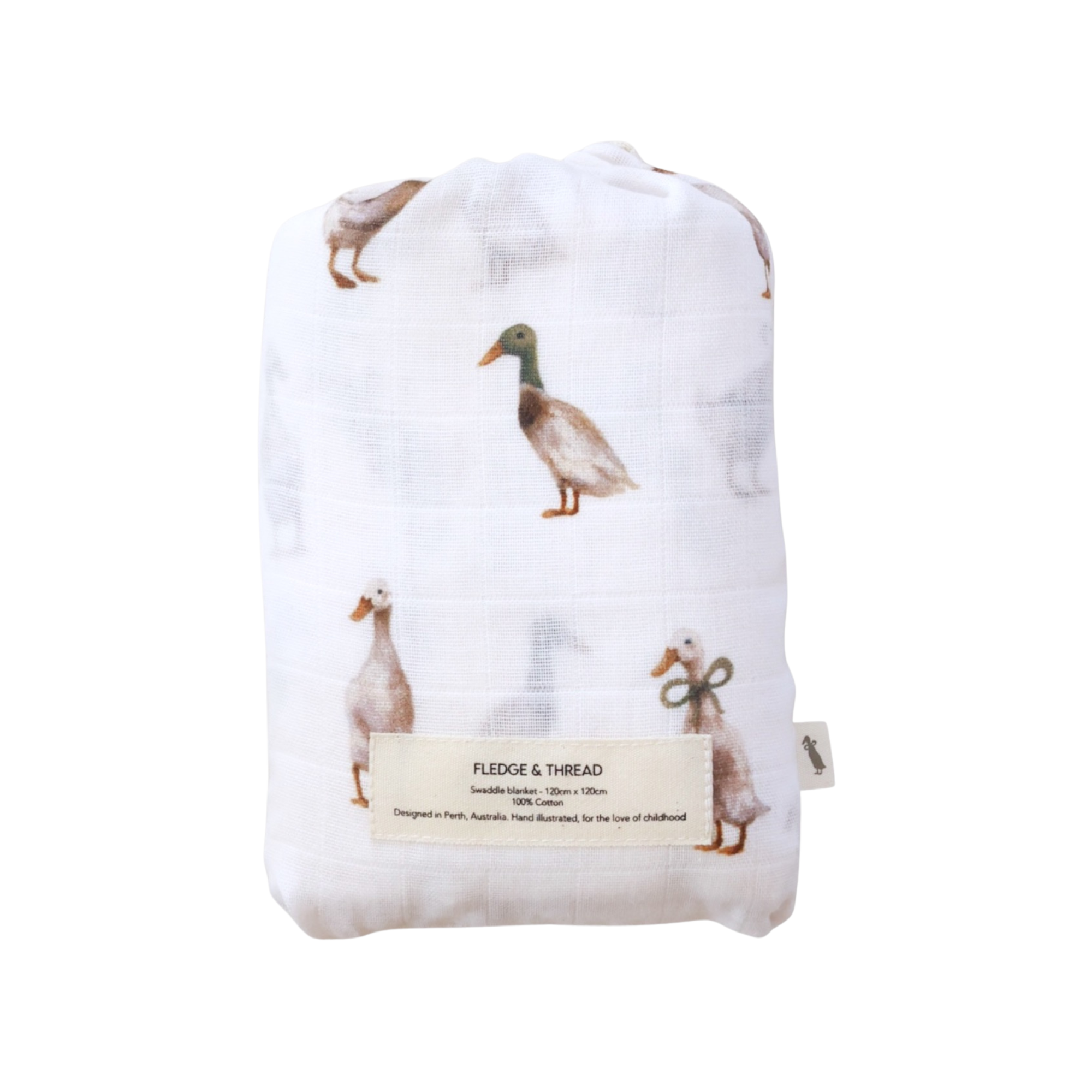 Fledge And Thread Muslin Swaddle - Duck