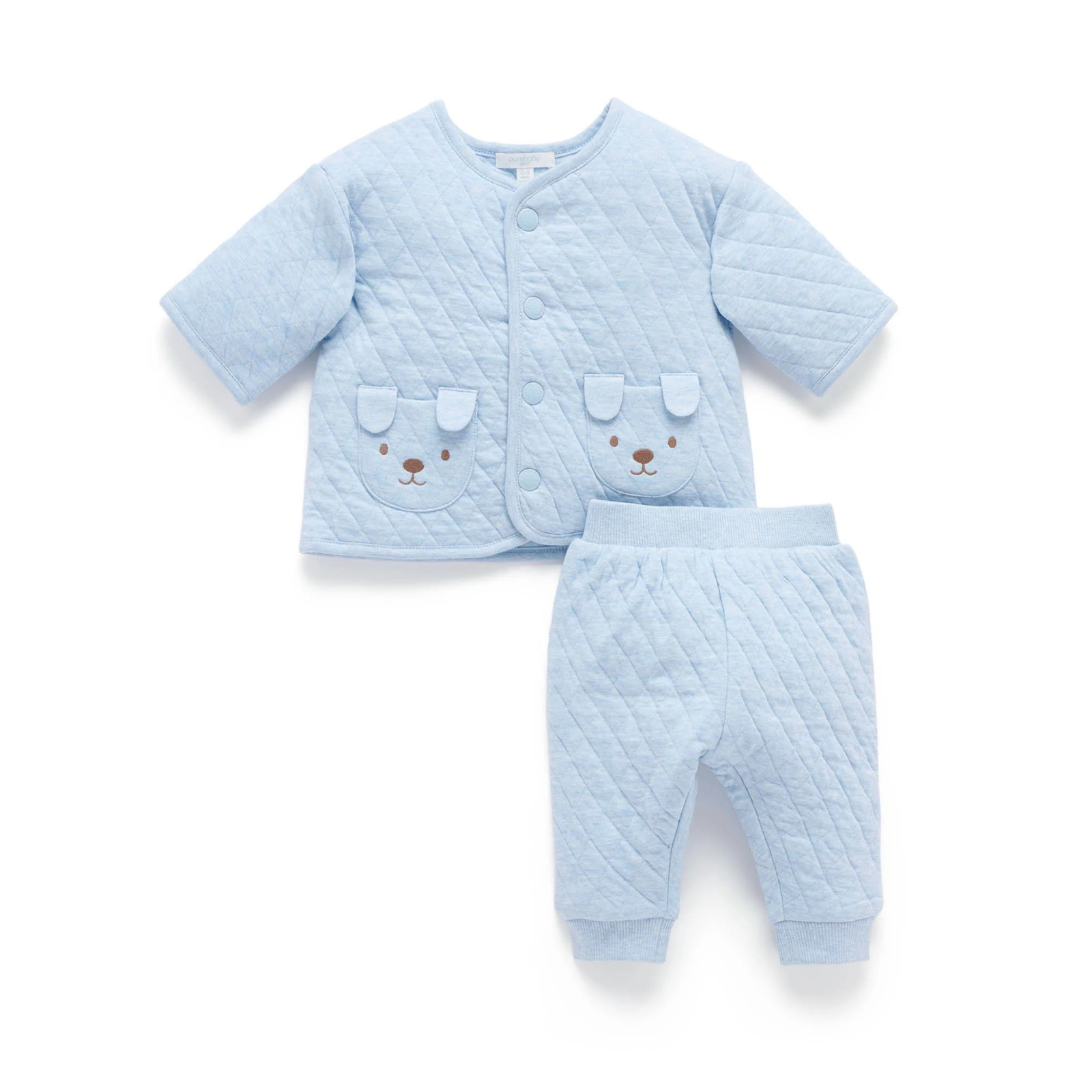 Puppy Quilted Track Set  - Sky Melange