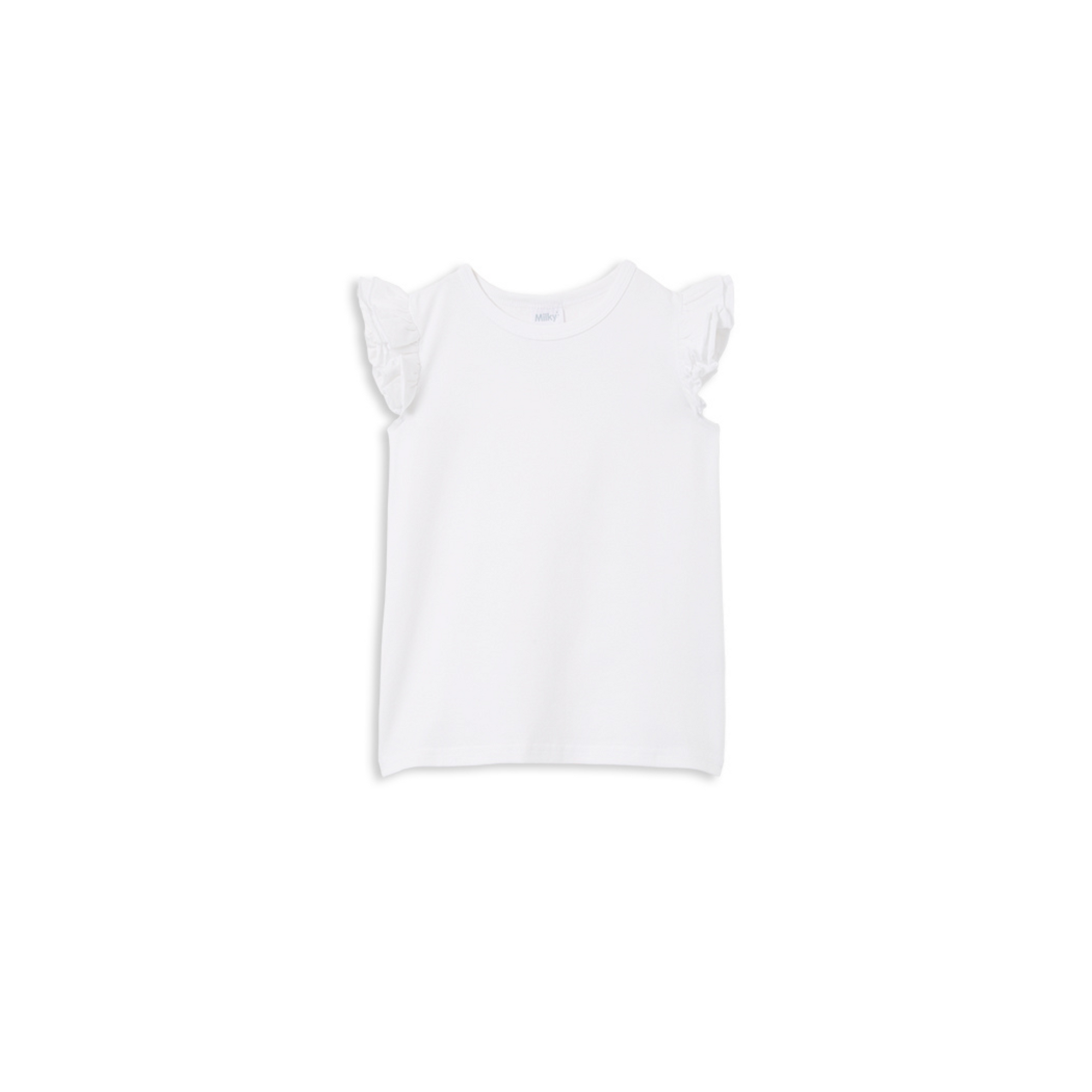 Milky White Detail Tee - White