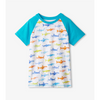 Hatley Painted Sharks Raglan Tee - White