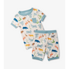 Hatley Scratchy Safari Bamboo Short Pajama Set - Sea Salt