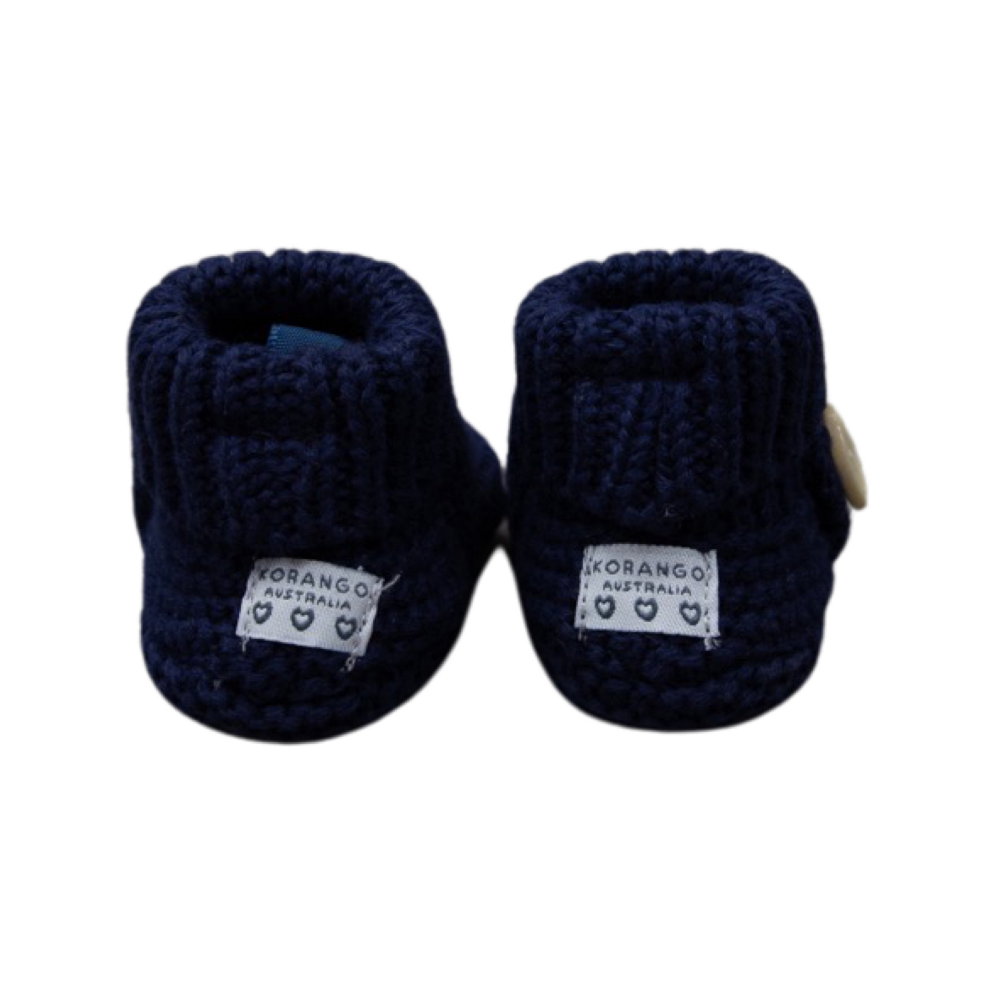 Korango Cotton Knit Button Bootie with Gift  Box - Navy