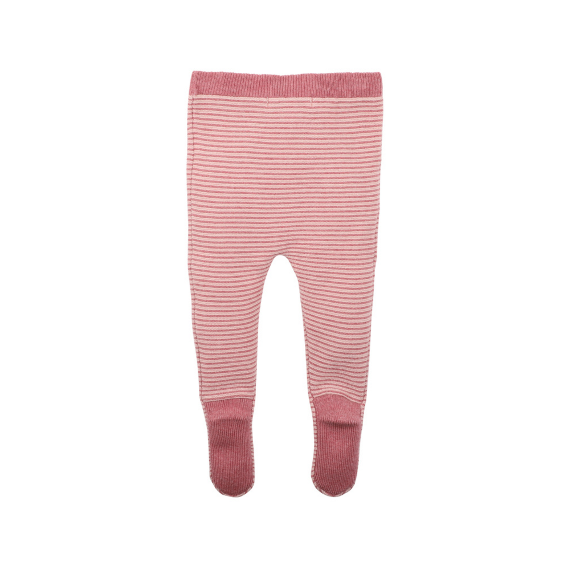 Bebe Aubrey Stripe Knitted Footed Leggings - Rose Pink Stripe