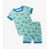 Hatley Helicopters Cotton Short Pajama Set - Aqua Haze