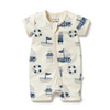 Wilson and Frenchy Nautical Bear Organic Boyleg Zipsuit