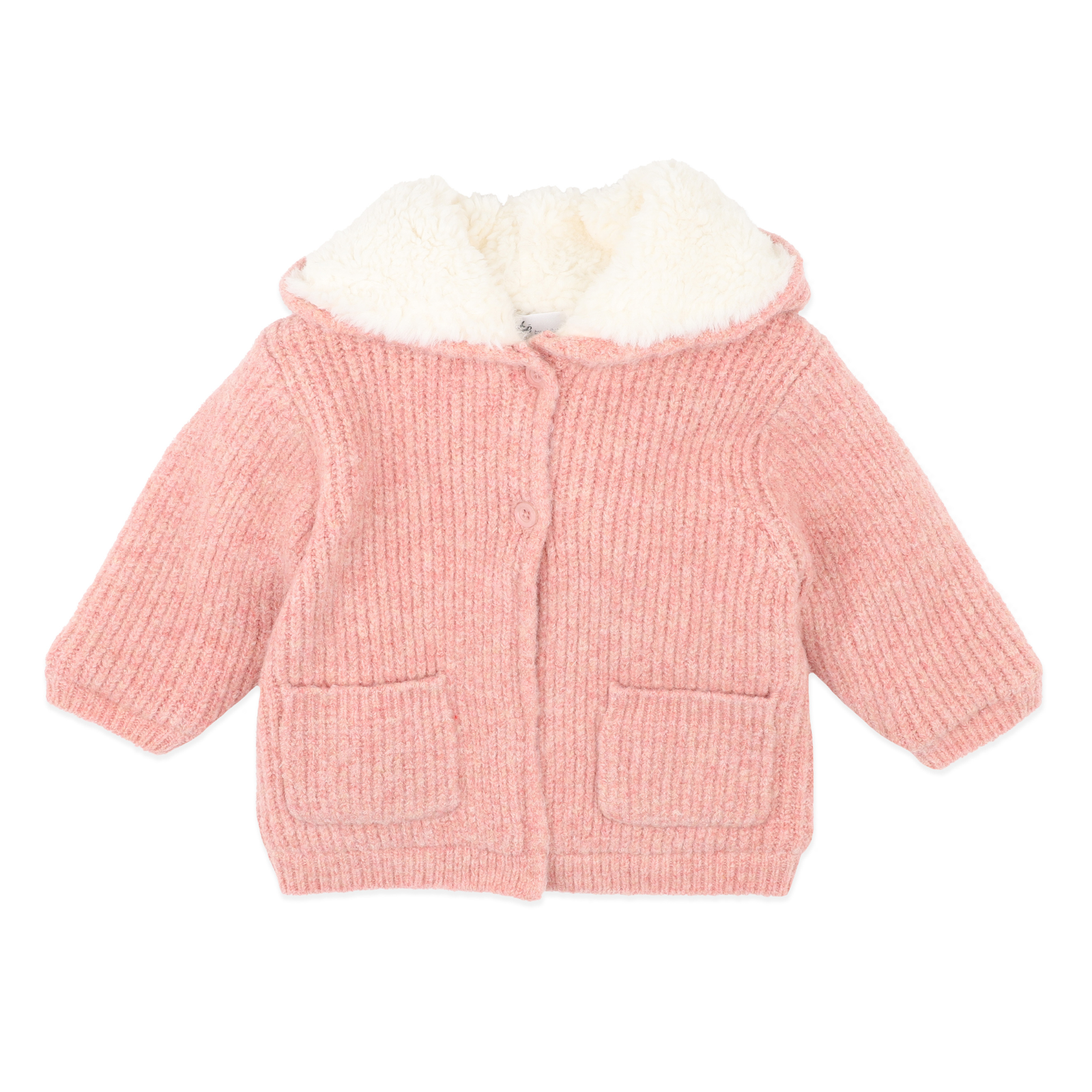 Bebe Pink marl knitted hooded jacket - Pink marl