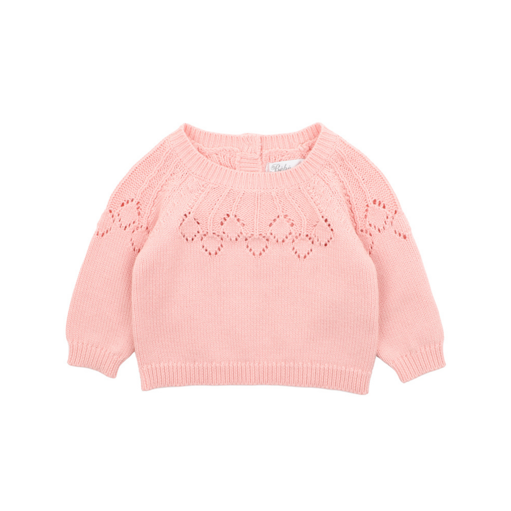 Bebe Dotti Needle Out Knitted Jumper - Coral