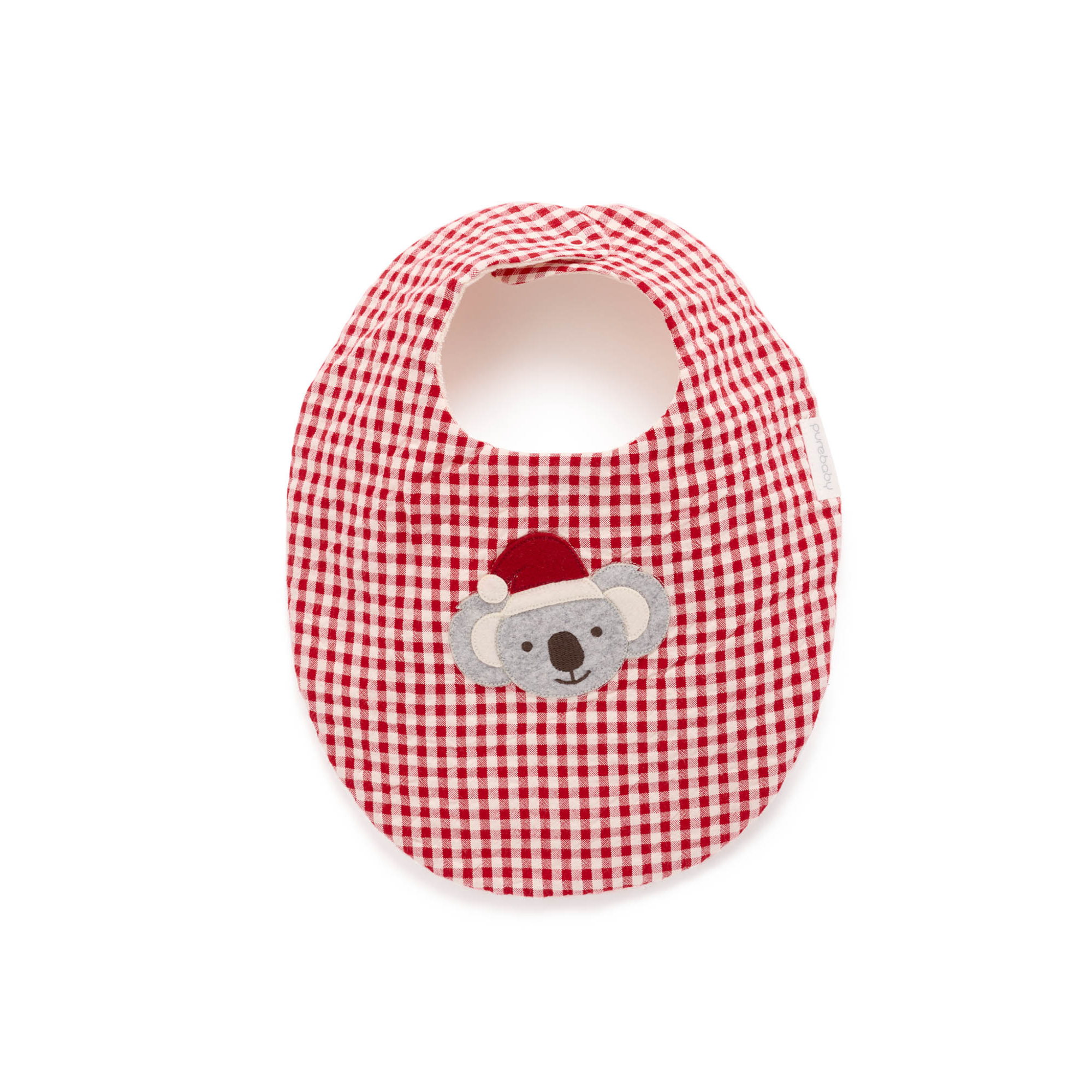 Christmas Gingham Santa Bib