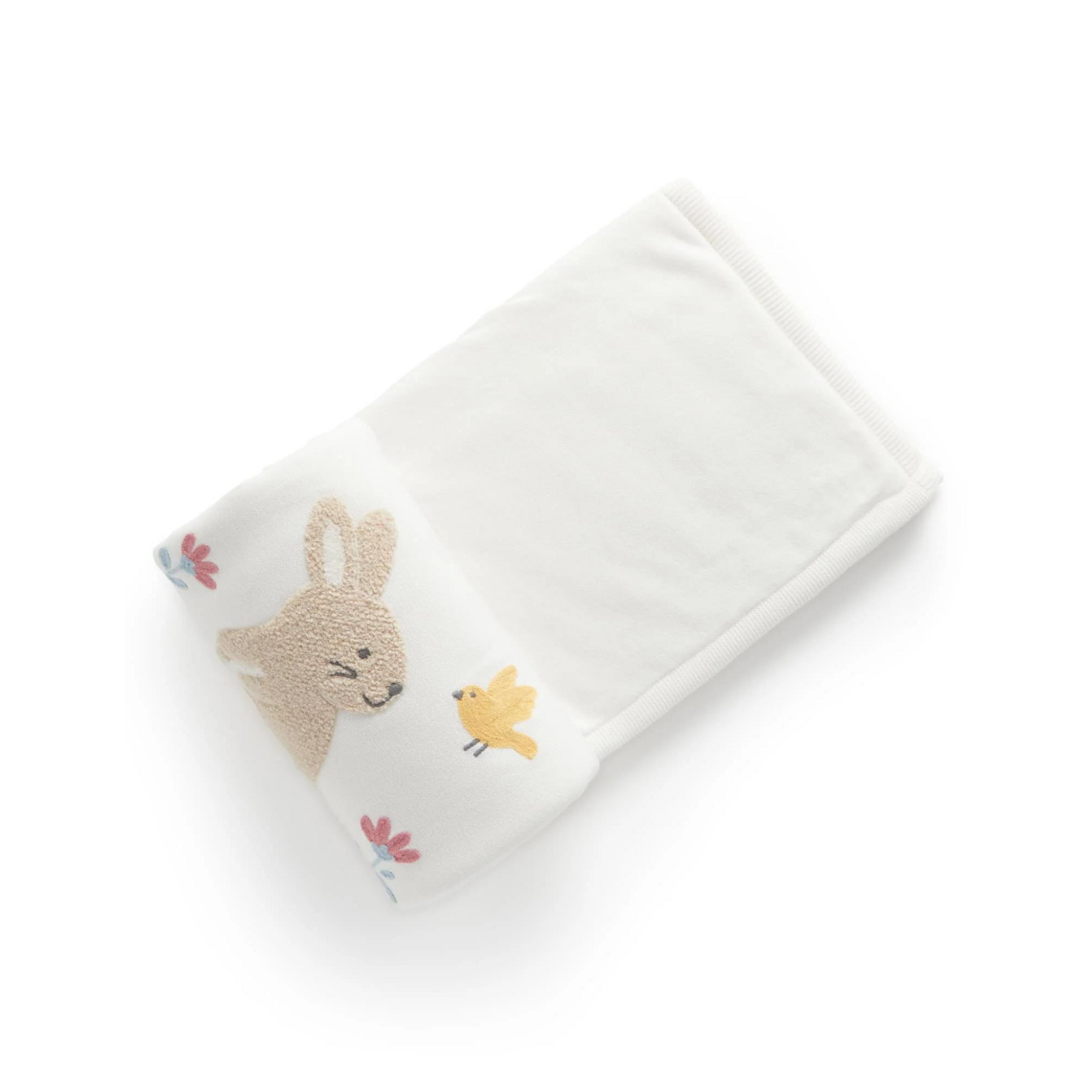 Purebaby Embroidered Lined Blanket - Little Bunny