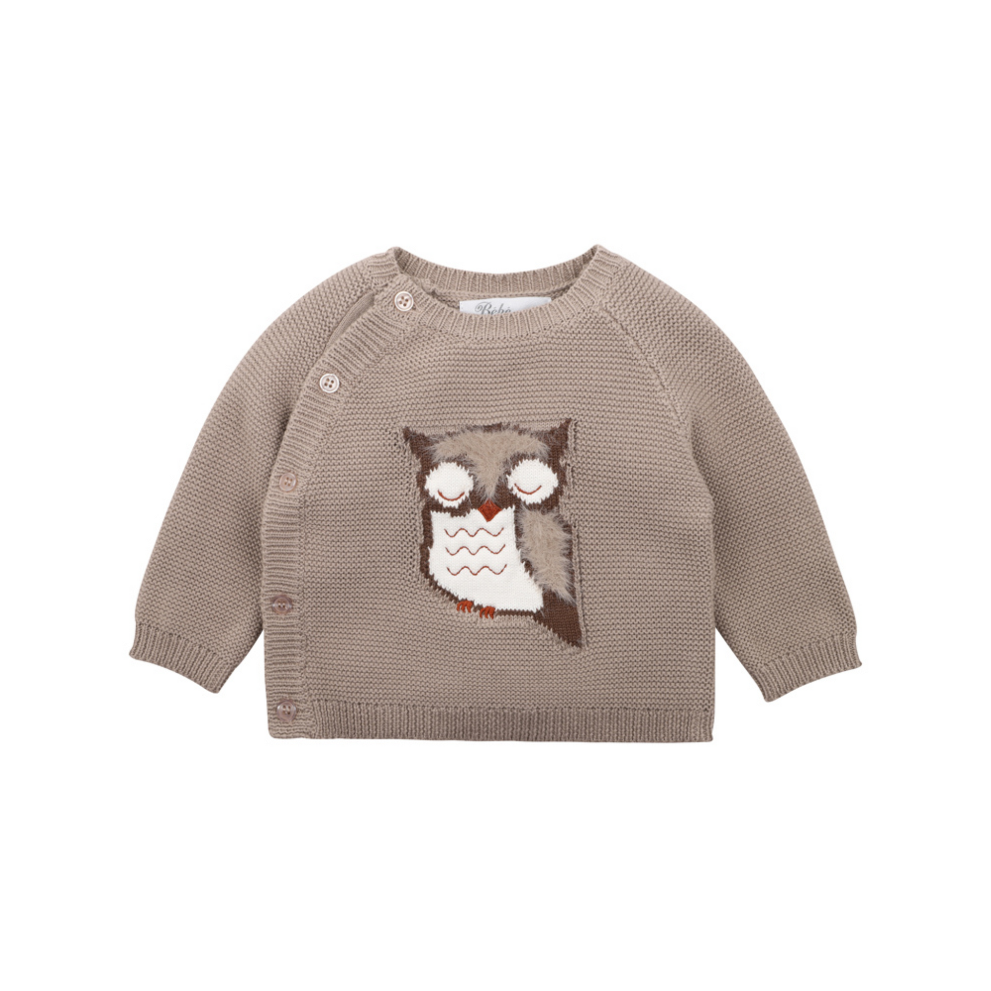 Bebe Eli Owl Knitted Jumper - Mocha