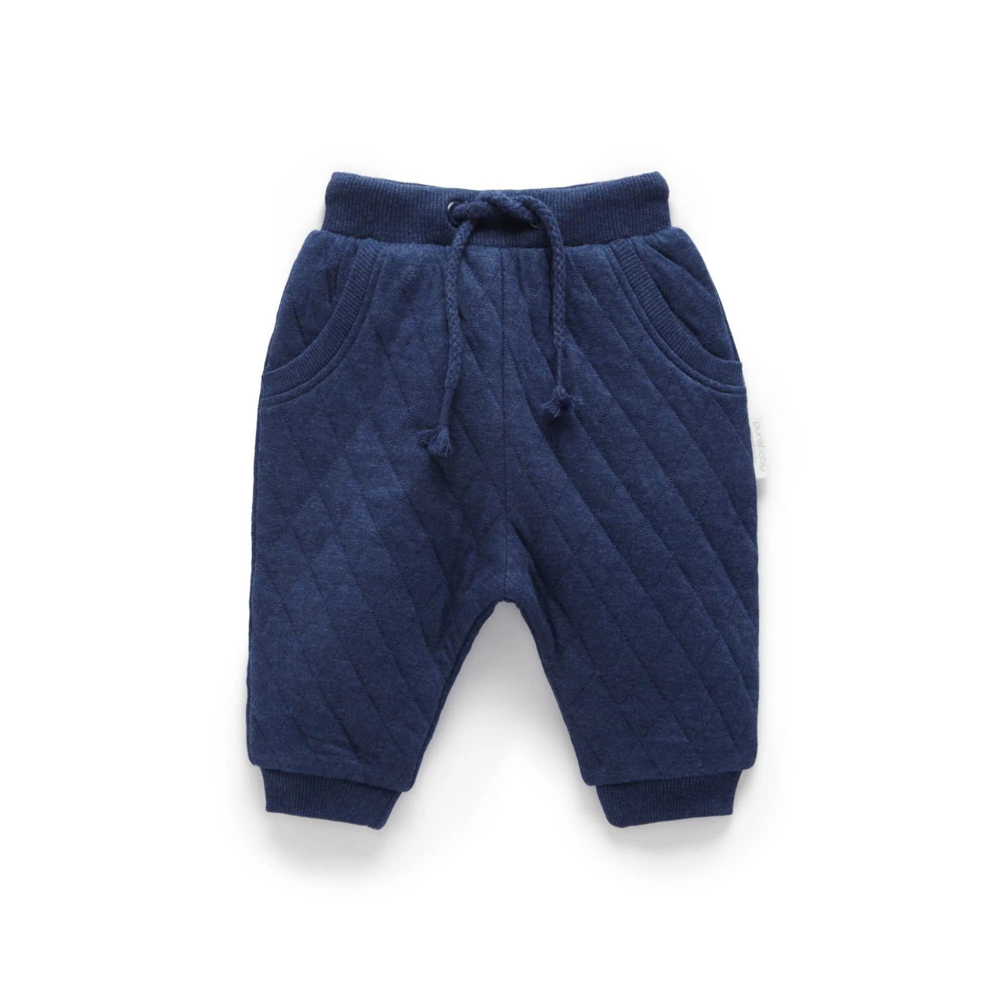 Purebaby Quilted Track Pants - Captain Melange